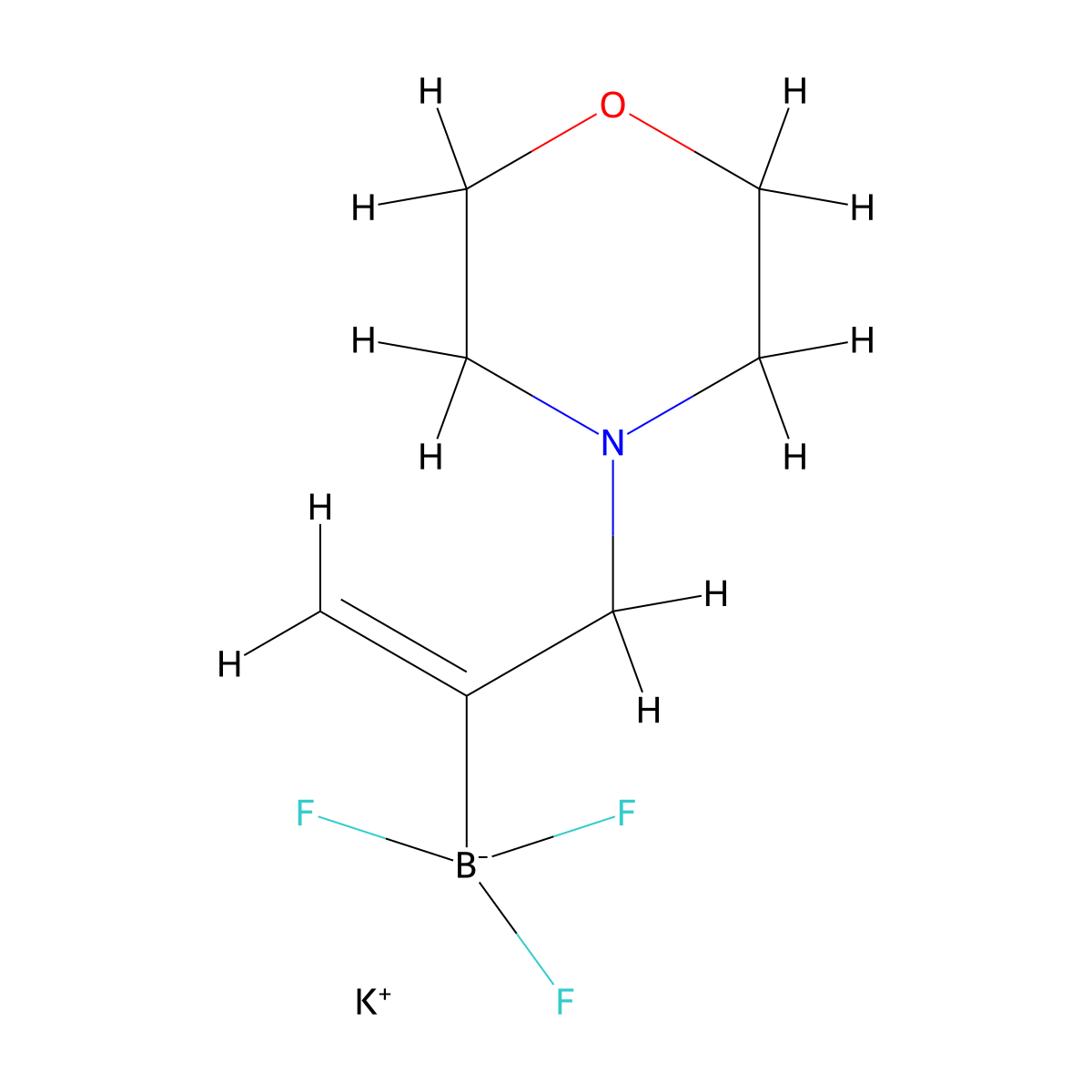 Potassium trifluoro[3-(morpholin-4-yl)prop-1-en-2-yl]boranuide molecular structure, CAS 1357559-50-2