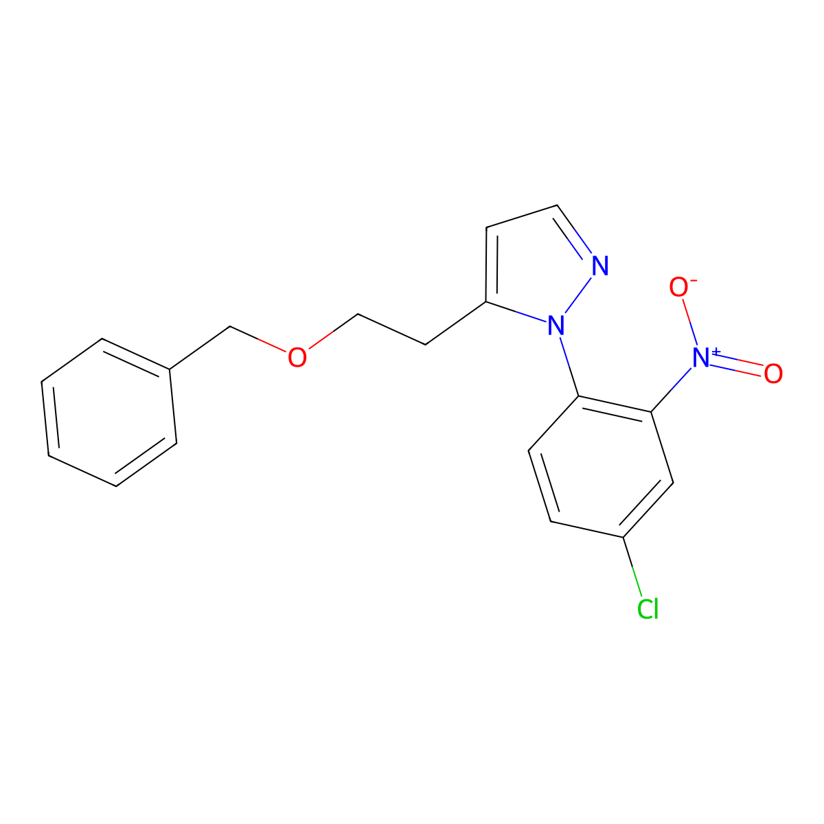 5-(2-(Benzyloxy)ethyl)-1-(4-chloro-2-nitrophenyl)-1H-pyrazole molecular structure, CAS 1357561-15-9