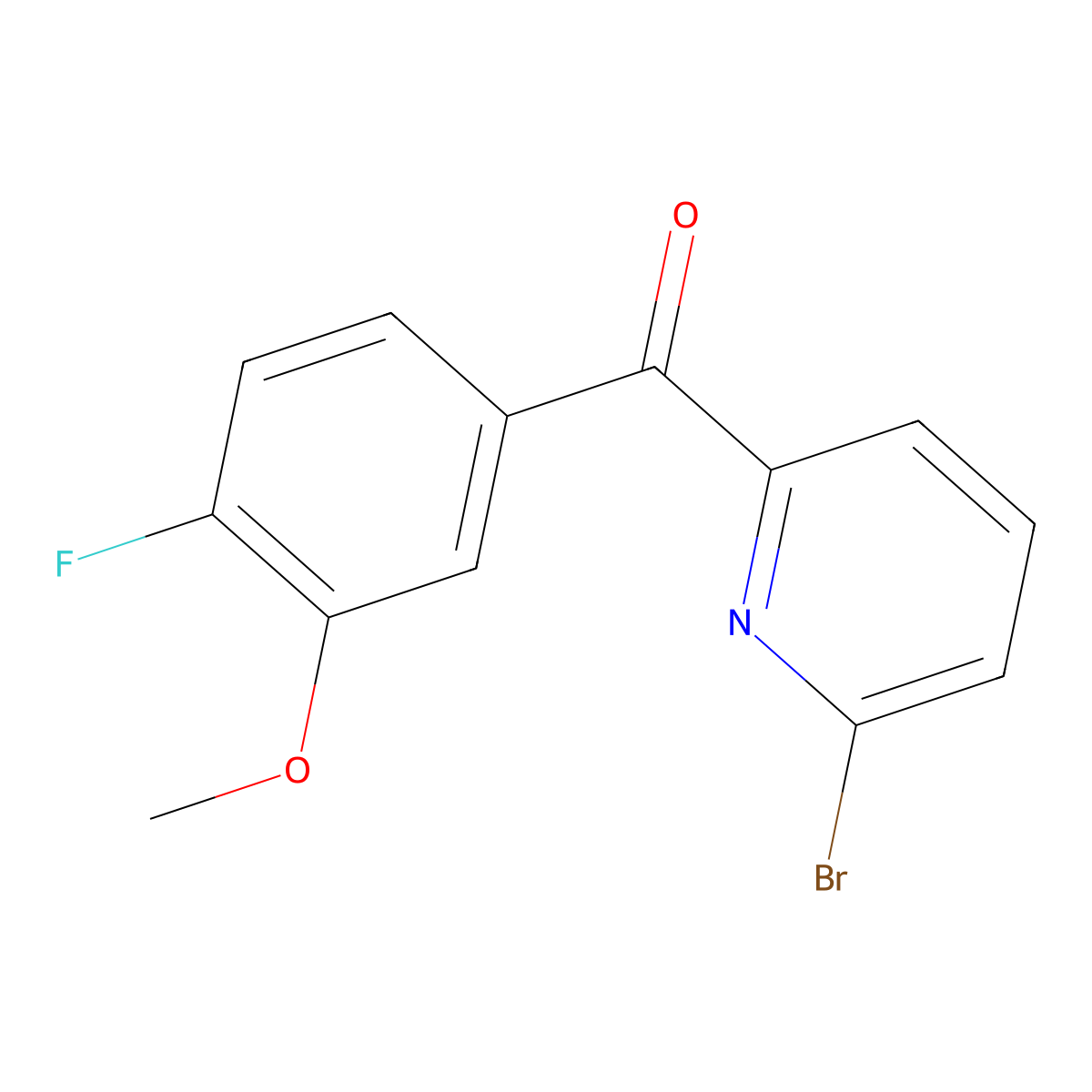 (6-Bromopyridin-2-yl)(4-fluoro-3-methoxyphenyl)methanone molecular structure, CAS 1357564-27-2