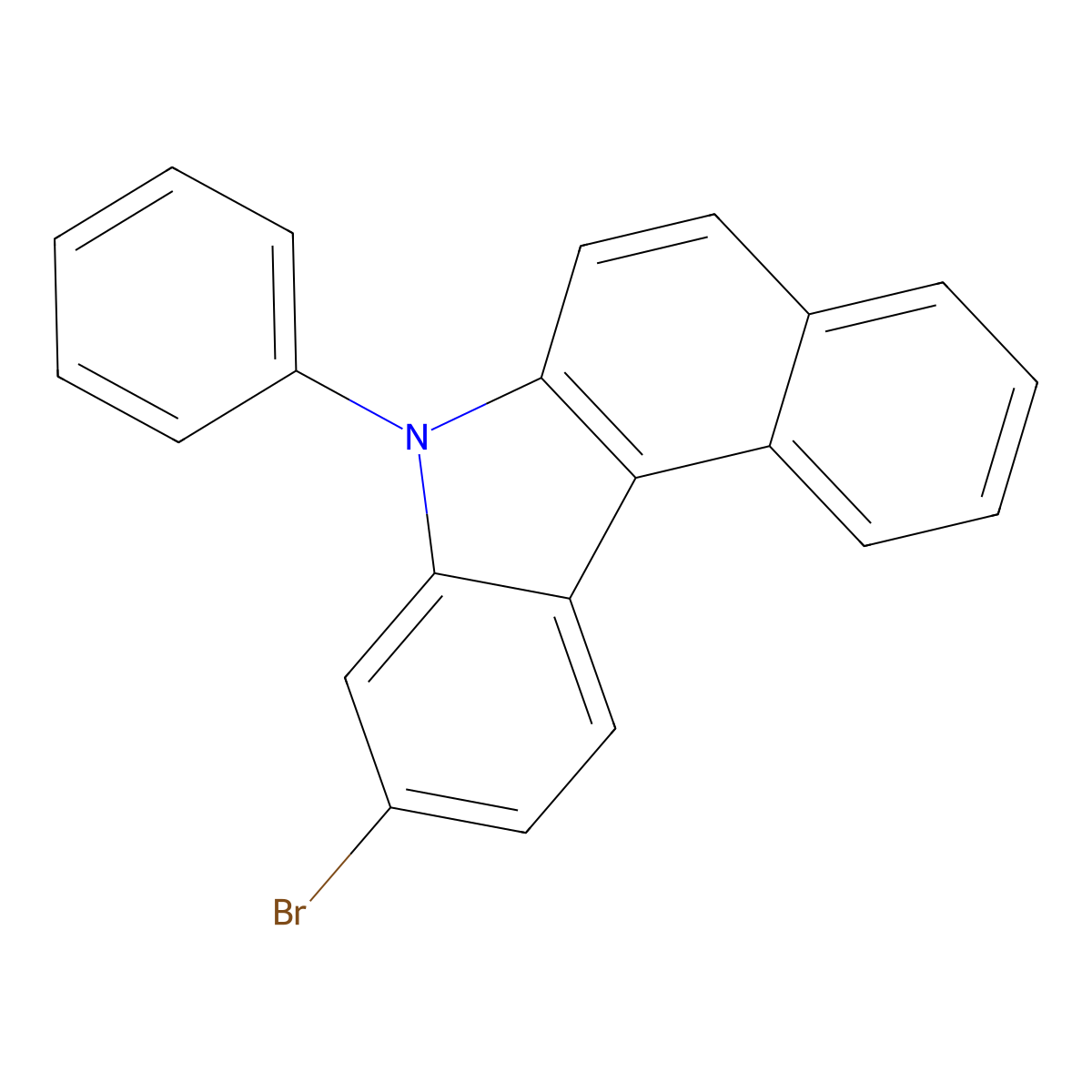 9-bromo-7-phenyl-7H-benzo[c]carbazole molecular structure, CAS 1357572-67-8