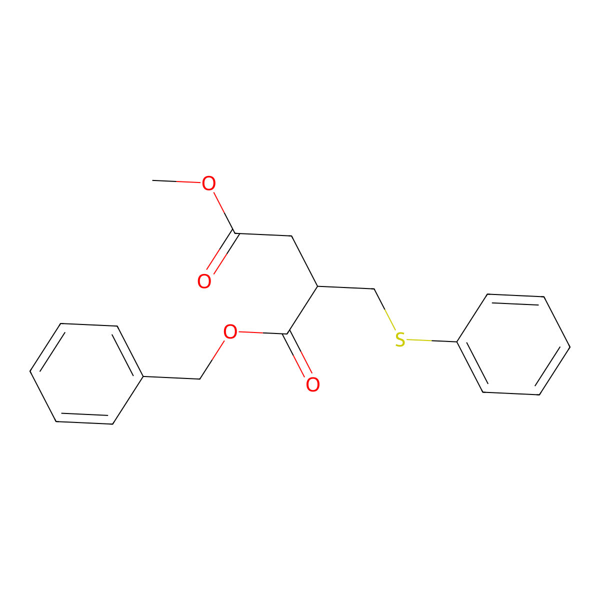 1-Benzyl 4-methyl 2-((phenylthio)methyl)succinate molecular structure, CAS 1357575-01-9