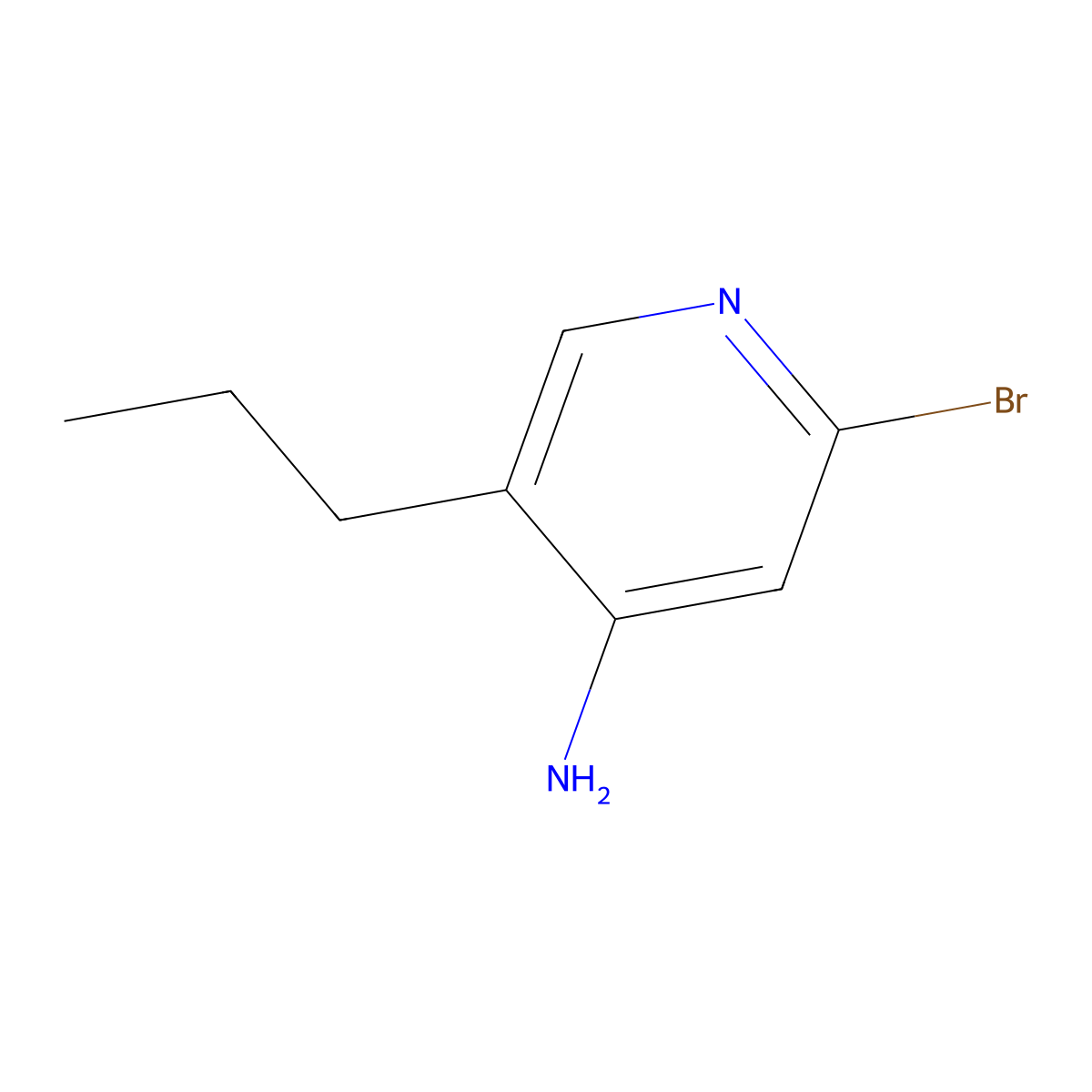 2-Bromo-4-amino-5-(n-propyl)pyridine molecular structure, CAS 1357580-16-5