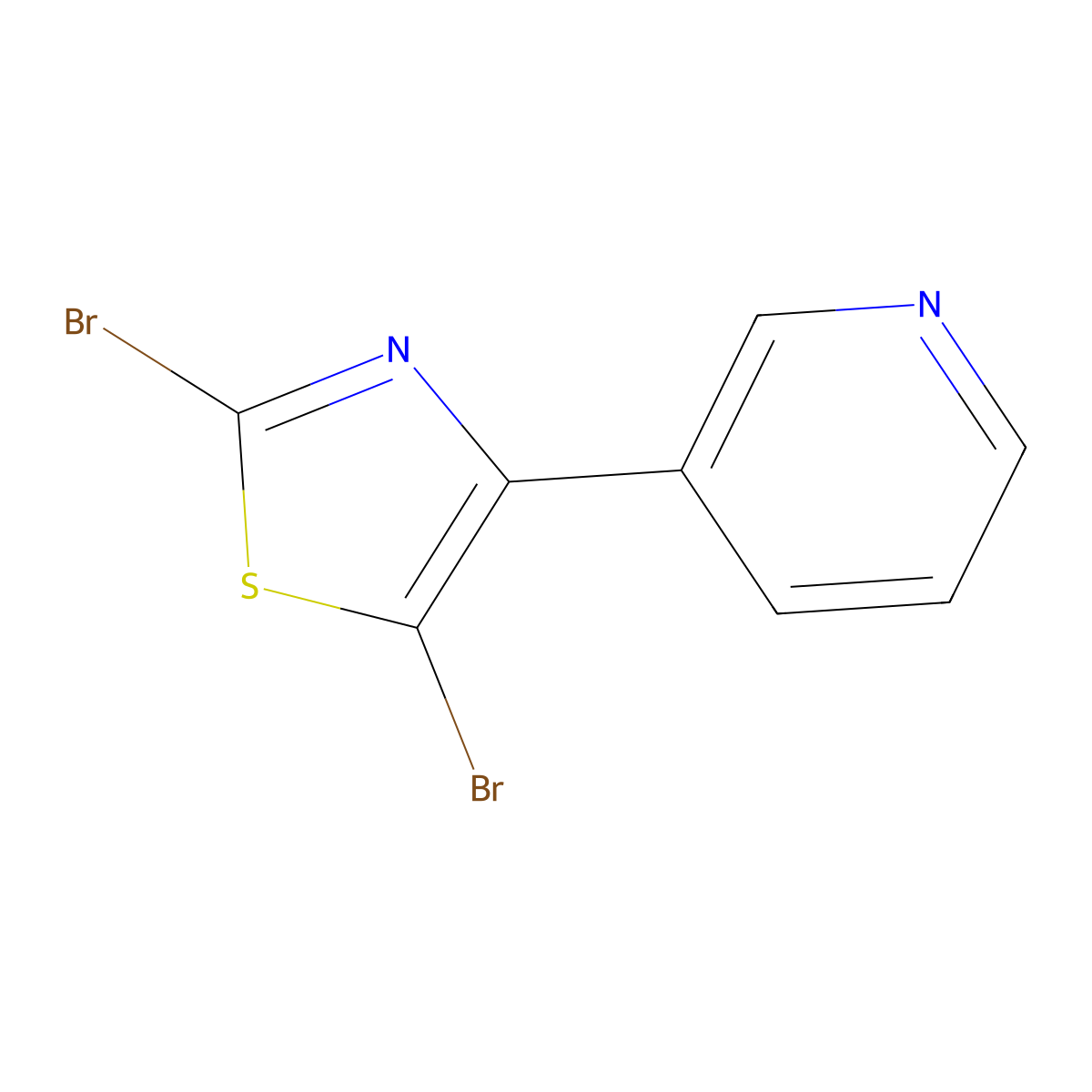 2,5-Dibromo-4-(3-pyridyl)thiazole molecular structure, CAS 1357580-17-6