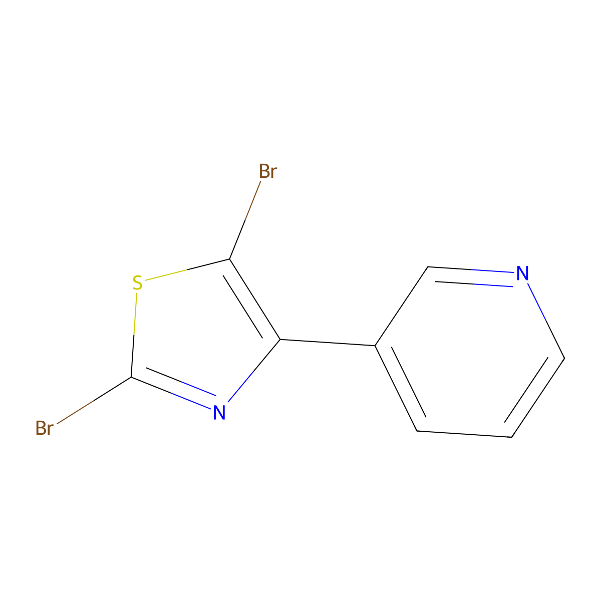 2,5-Dibromo-4-(3-pyridyl)thiazole molecular structure, CAS 1357580-17-6