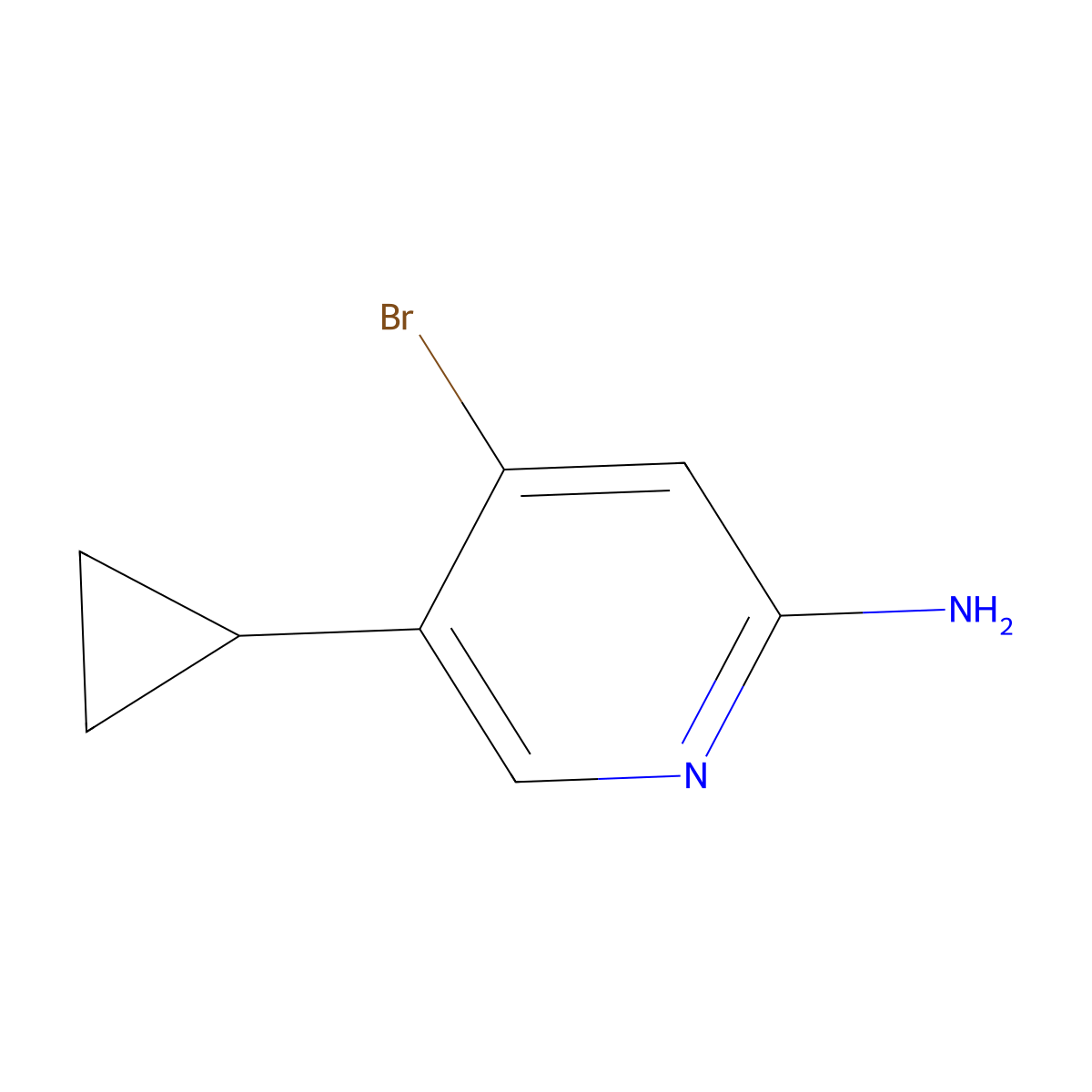 2-Amino-4-bromo-5-(cyclopropyl)pyridine molecular structure, CAS 1357580-18-7