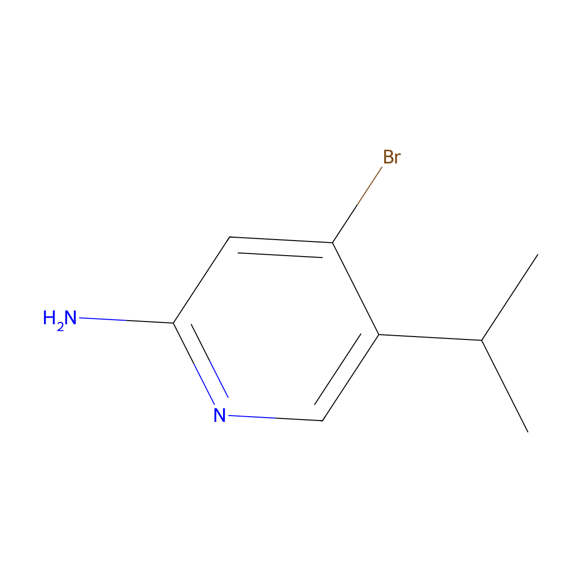 2-Amino-4-bromo-5-(iso-propyl)pyridine molecular structure, CAS 1357580-20-1