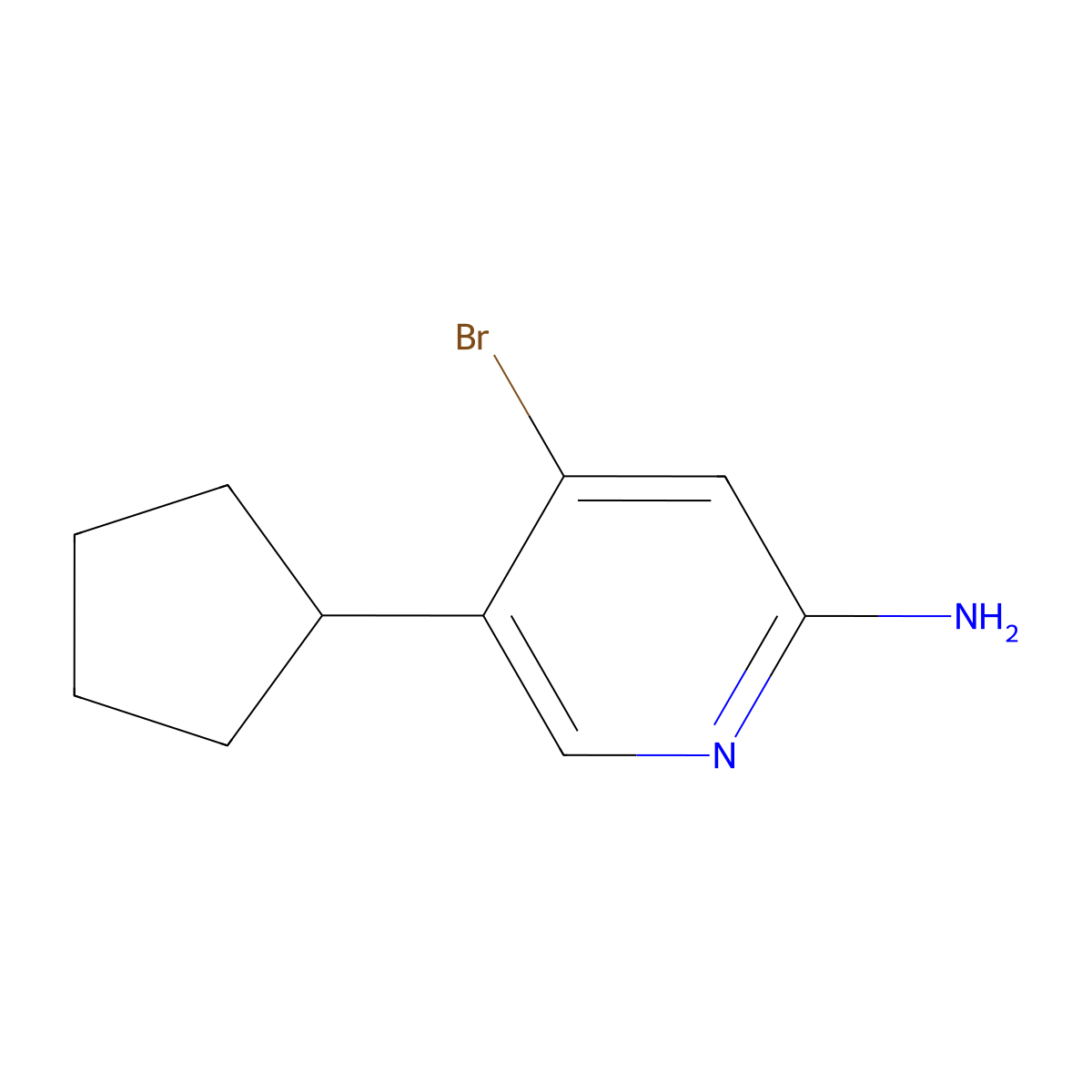 2-Amino-4-bromo-5-(cyclopentyl)pyridine molecular structure, CAS 1357580-21-2