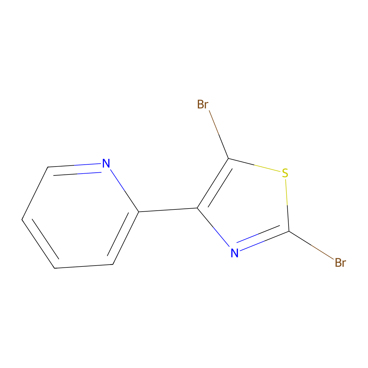 2,5-Dibromo-4-(2-pyridyl)thiazole molecular structure, CAS 1357580-24-5