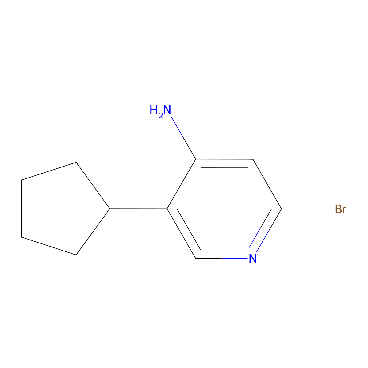 2-Bromo-4-amino-5-(cyclopentyl)pyridine molecular structure, CAS 1357580-26-7