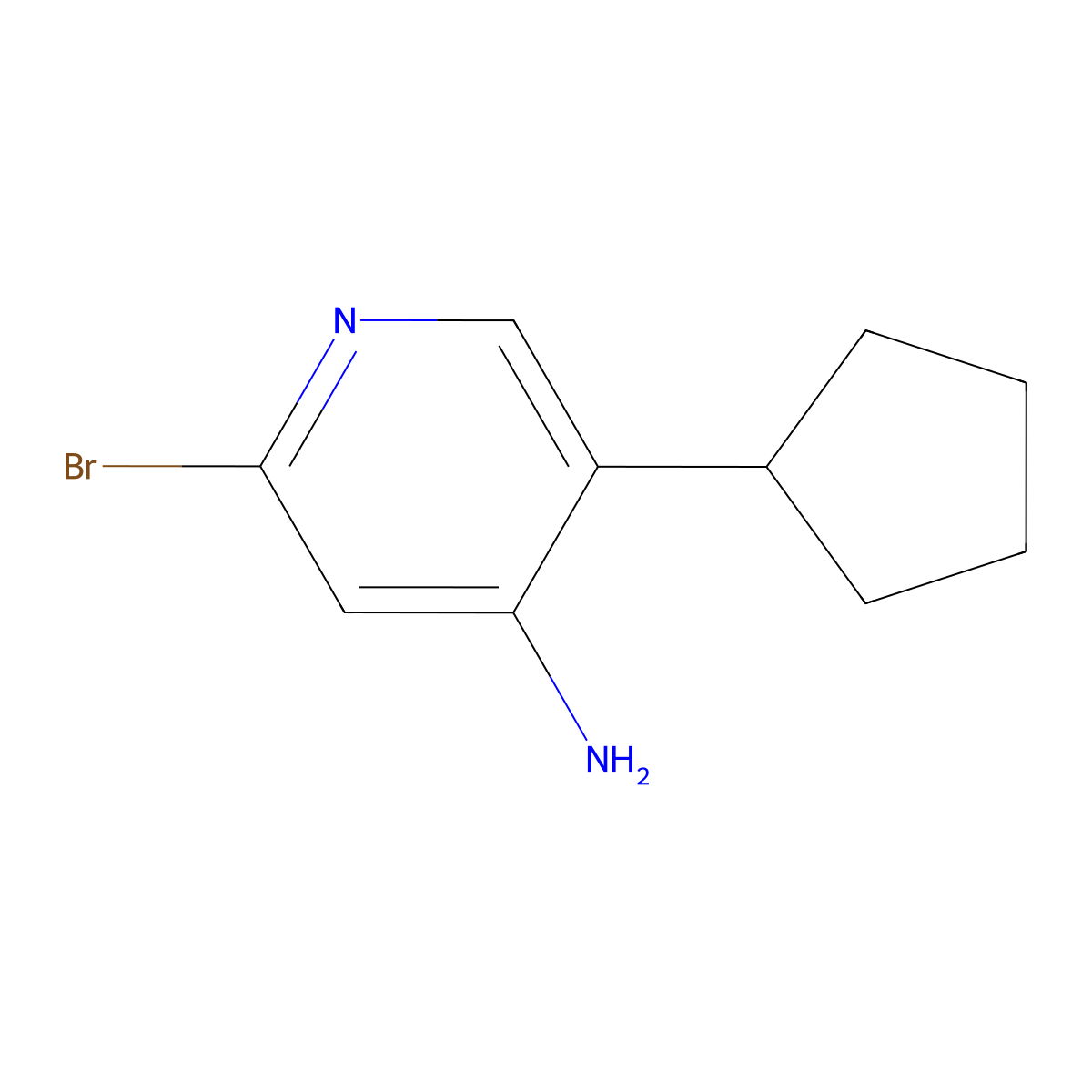 2-Bromo-4-amino-5-(cyclopentyl)pyridine molecular structure, CAS 1357580-26-7