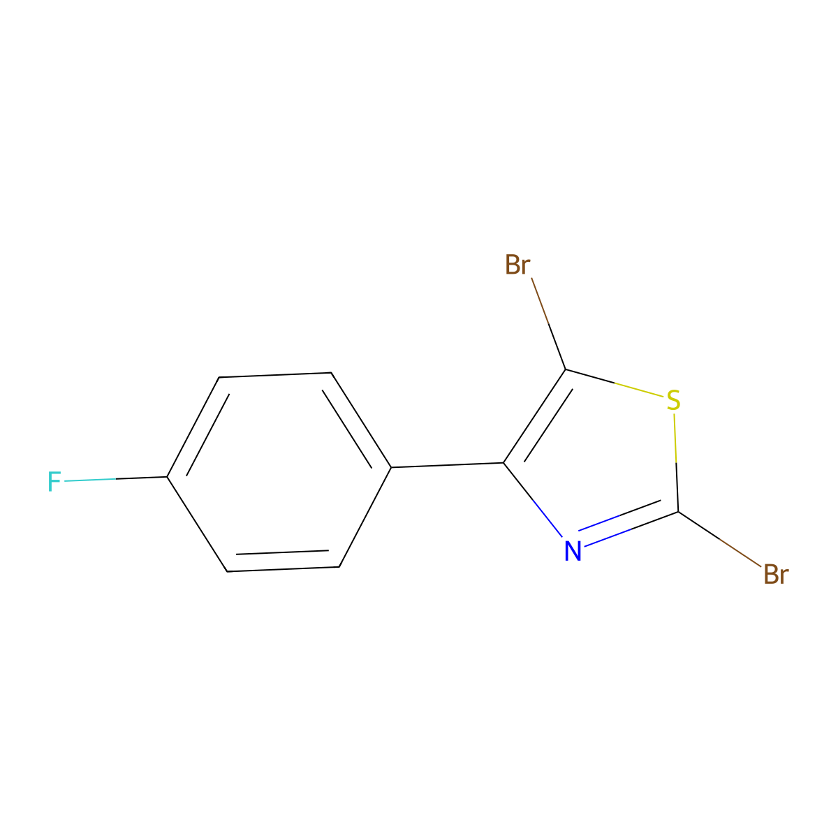 2,5-Dibromo-4-(4-fluorophenyl)thiazole molecular structure, CAS 1357580-30-3