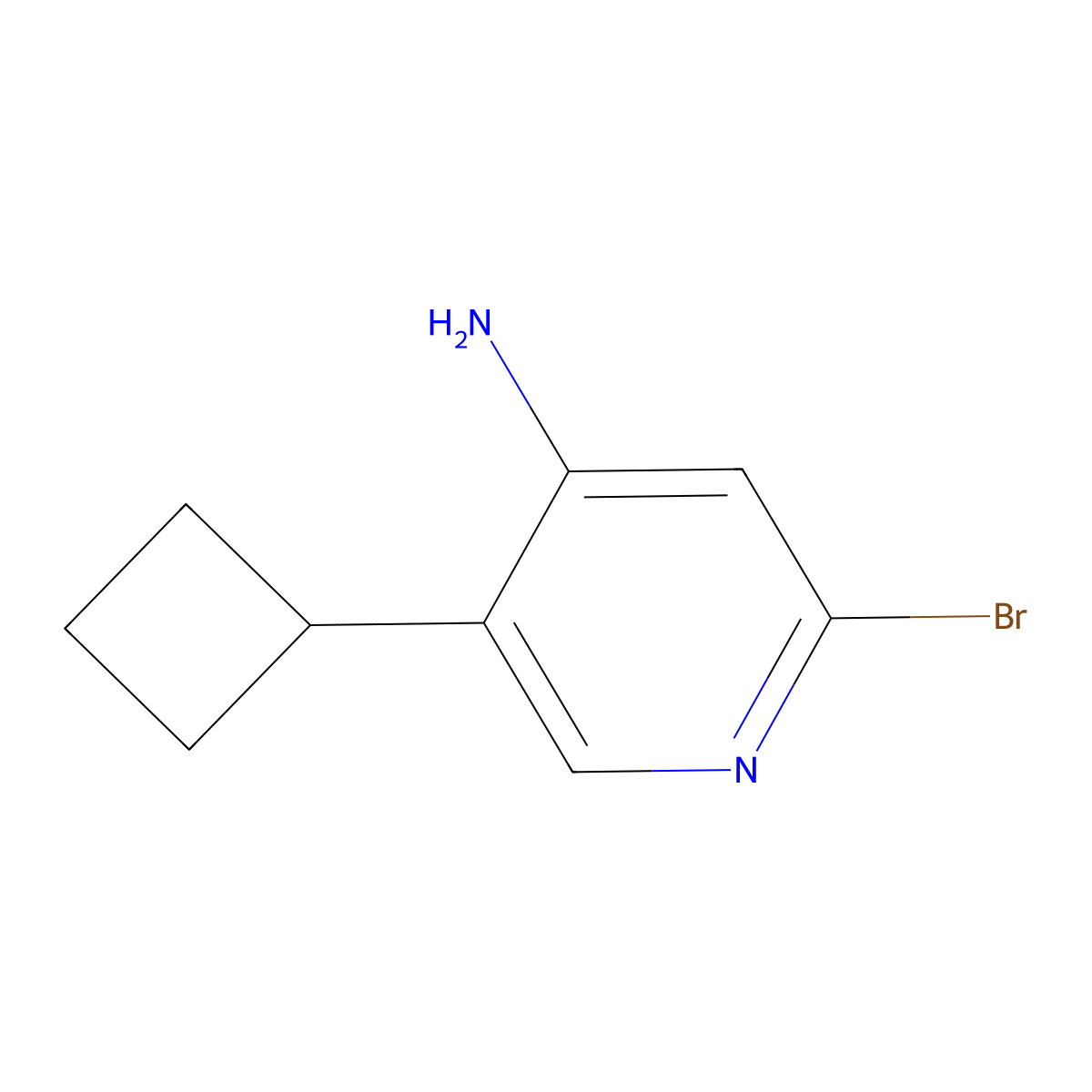 2-Bromo-4-amino-5-(cyclobutyl)pyridine molecular structure, CAS 1357580-31-4