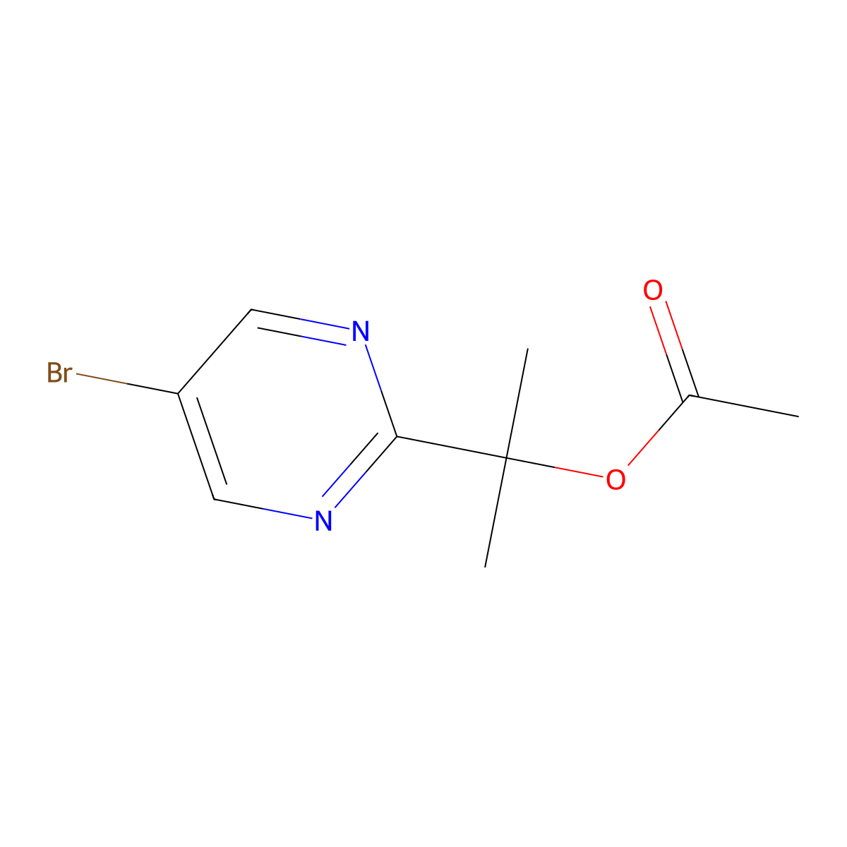 5-Bromo-2-(1-acetoxy-1-methylethyl)pyrimidine molecular structure, CAS 1357580-32-5