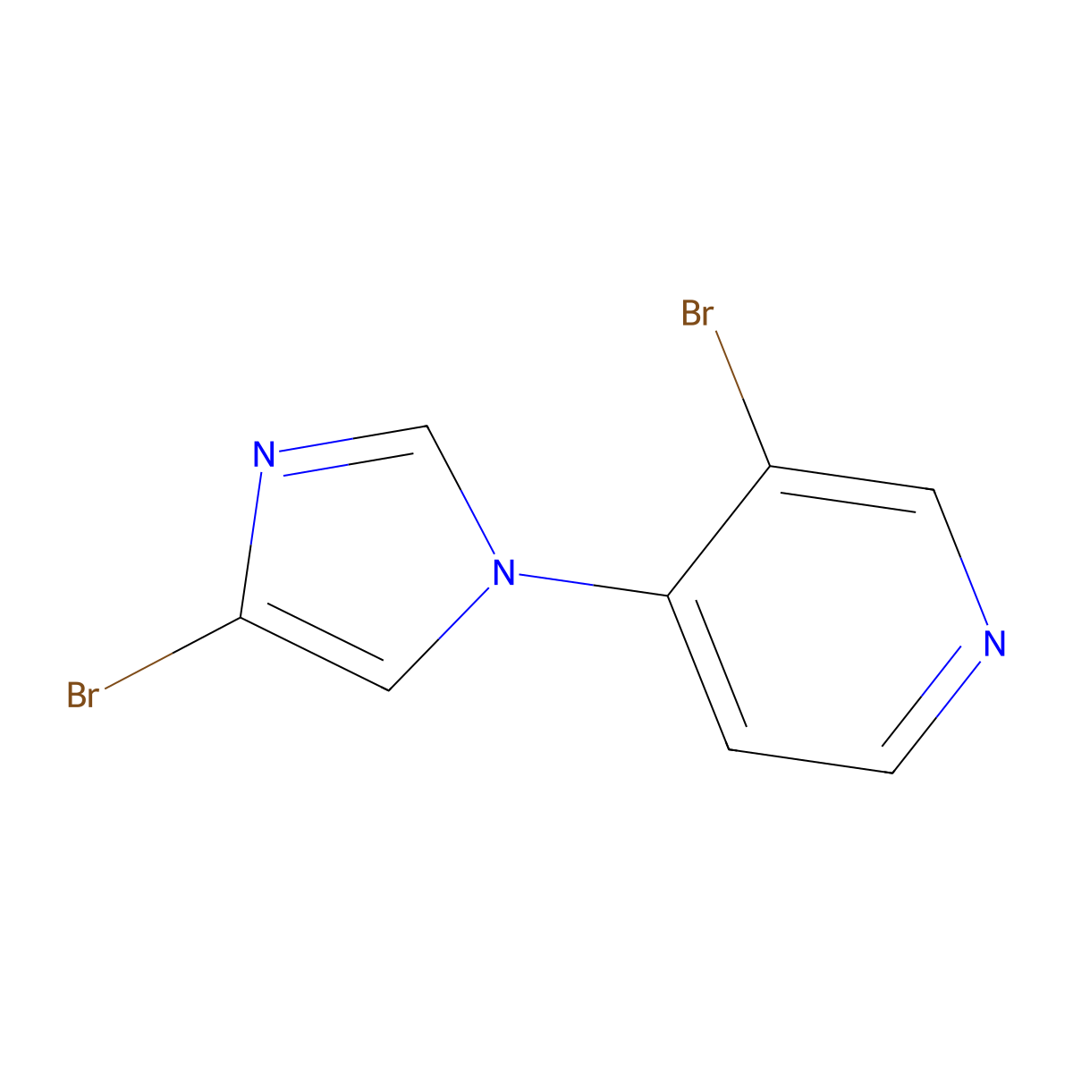 4-Bromo-1-(3-bromo-4-pyridyl)imidazole molecular structure, CAS 1357580-39-2