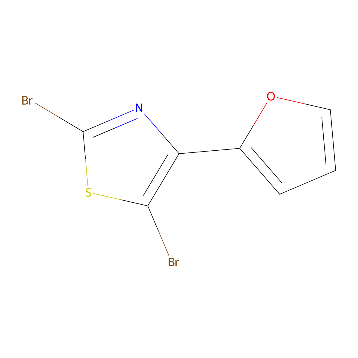 2,5-Dibromo-4-(2-furyl)thiazole molecular structure, CAS 1357580-40-5