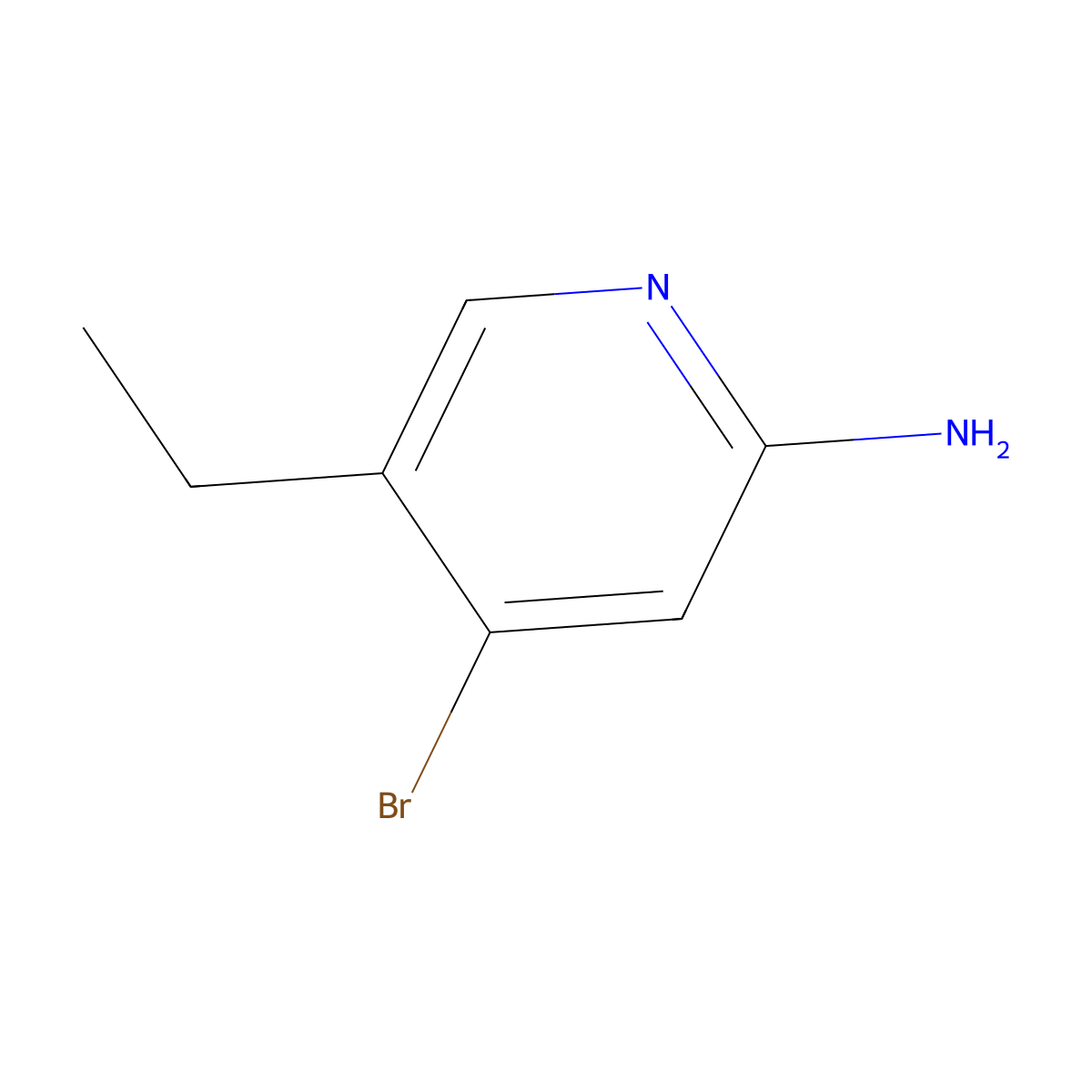 4-Bromo-5-ethyl-2-pyridinamine molecular structure, CAS 1357580-41-6