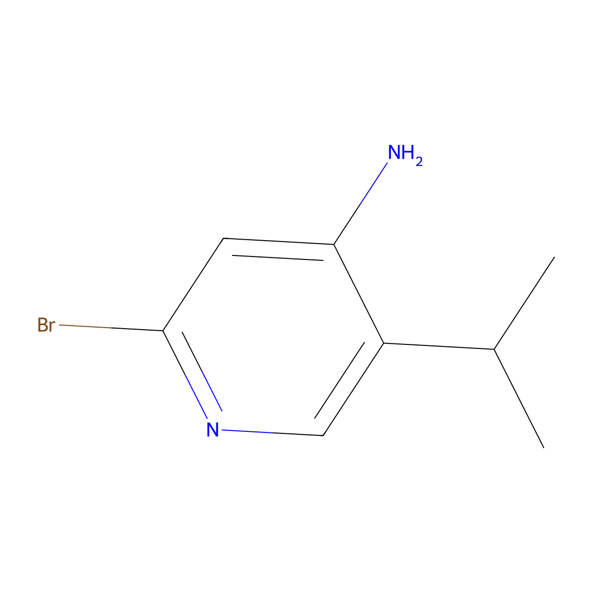 2-Bromo-5-isopropylpyridin-4-amine molecular structure, CAS 1357580-42-7
