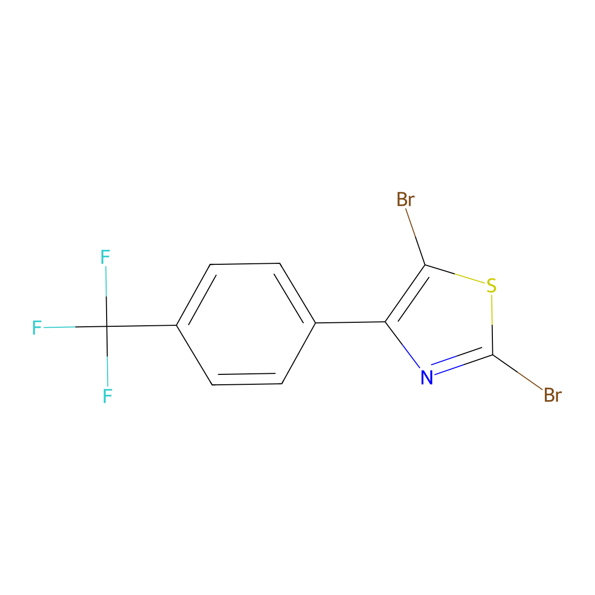 2,5-Dibromo-4-(4-trifluoromethylphenyl)thiazole molecular structure, CAS 1357580-43-8
