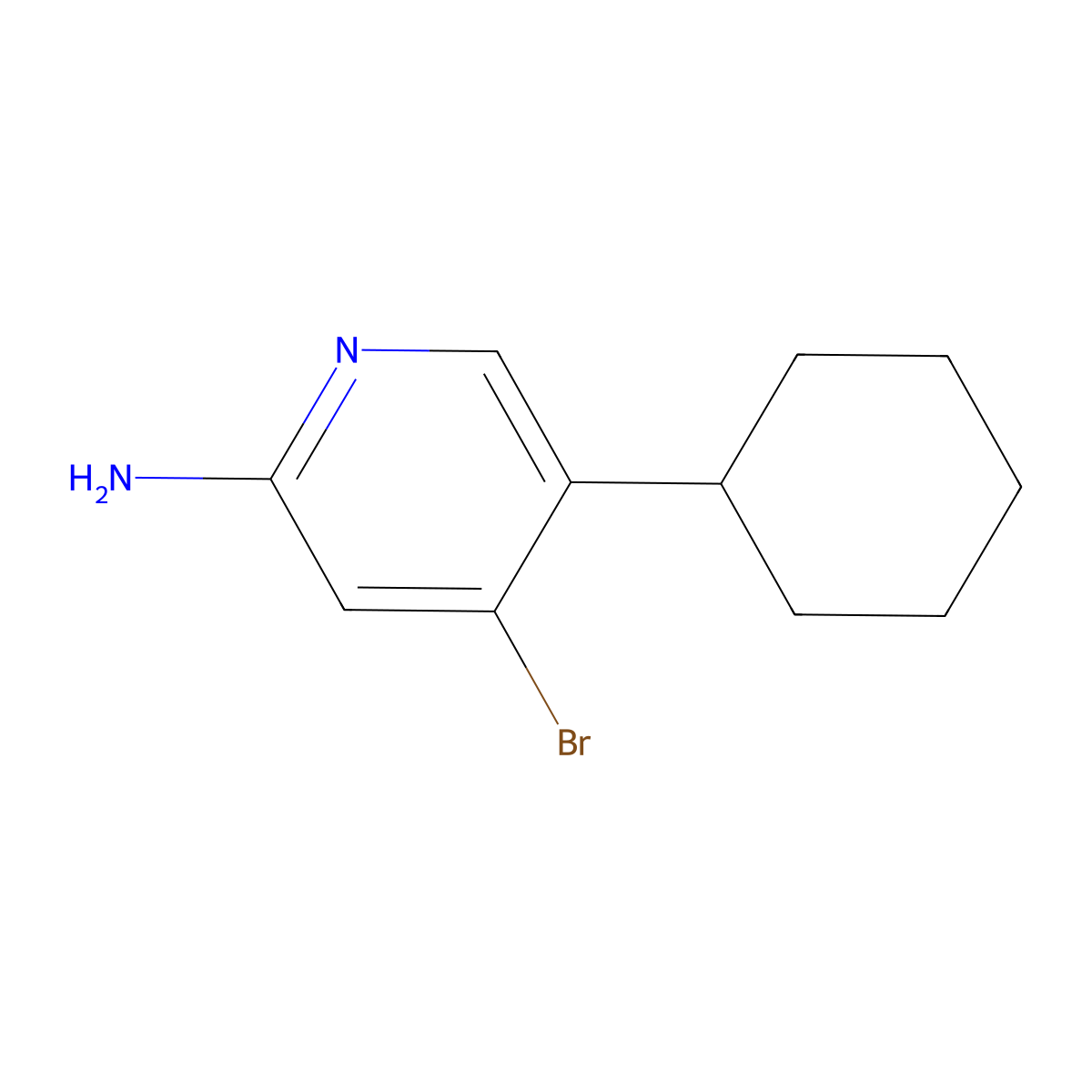 2-Amino-4-bromo-5-(cyclohexyl)pyridine molecular structure, CAS 1357580-45-0