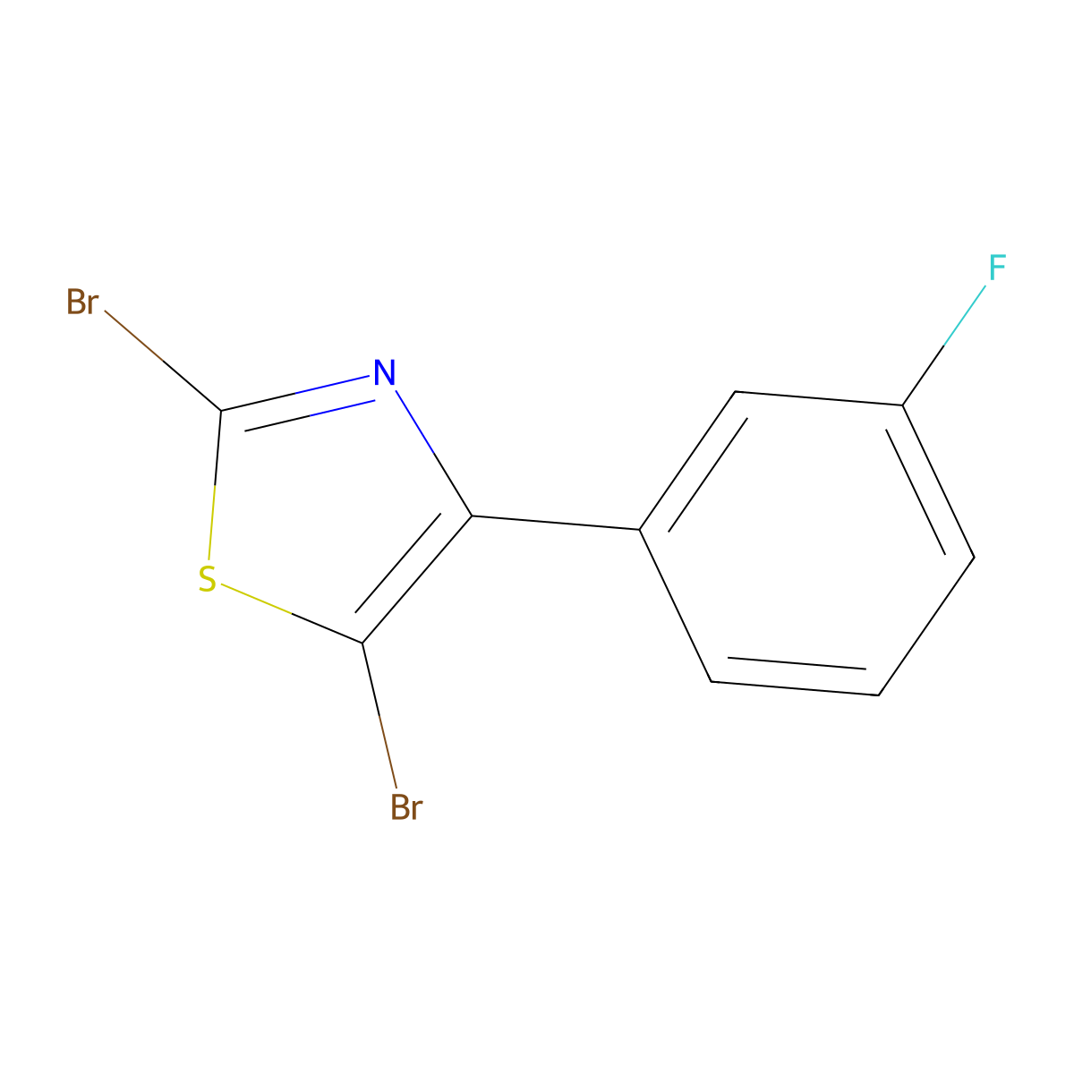 2,5-Dibromo-4-(3-fluorophenyl)thiazole molecular structure, CAS 1357580-48-3