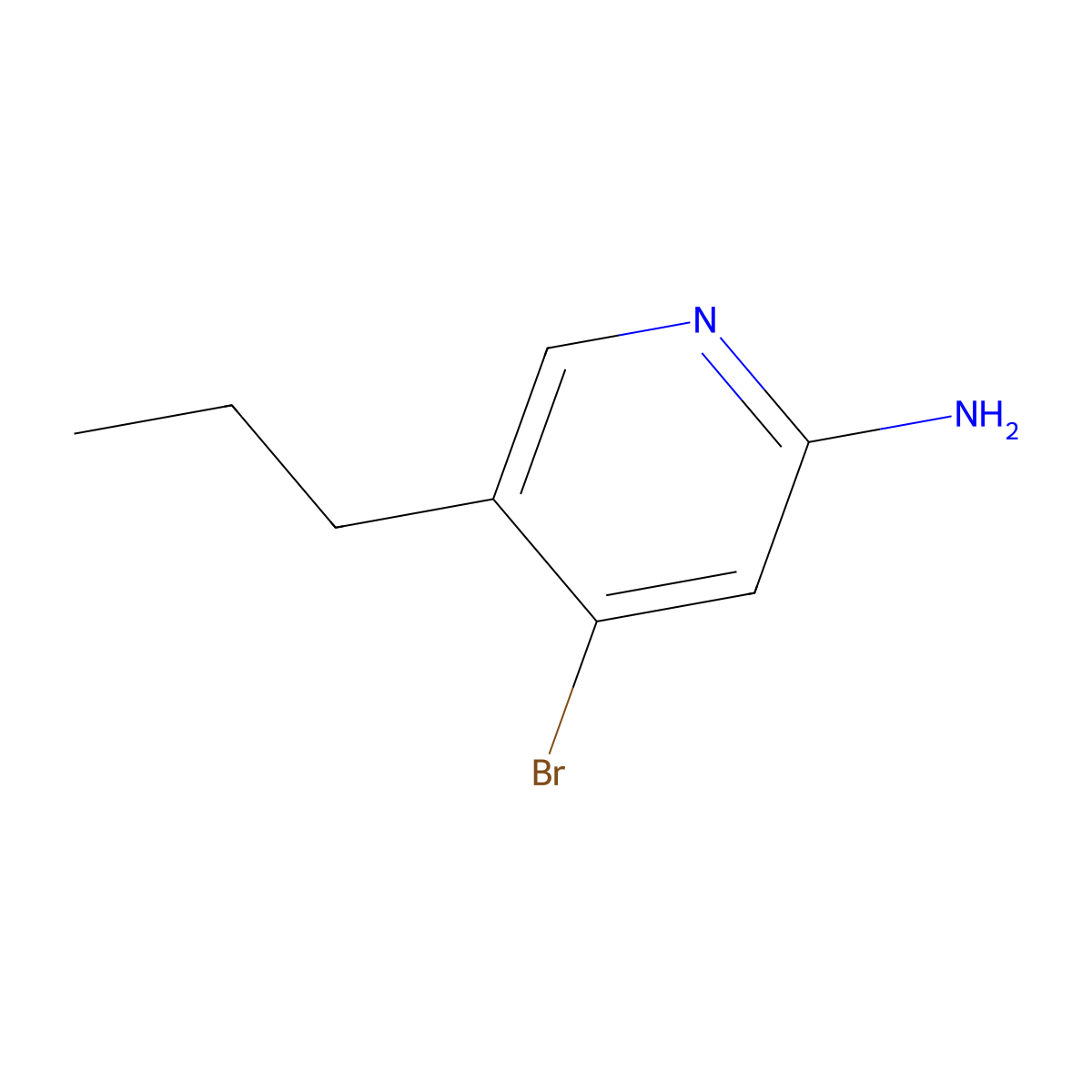 2-Amino-4-bromo-5-(n-propyl)pyridine molecular structure, CAS 1357580-49-4