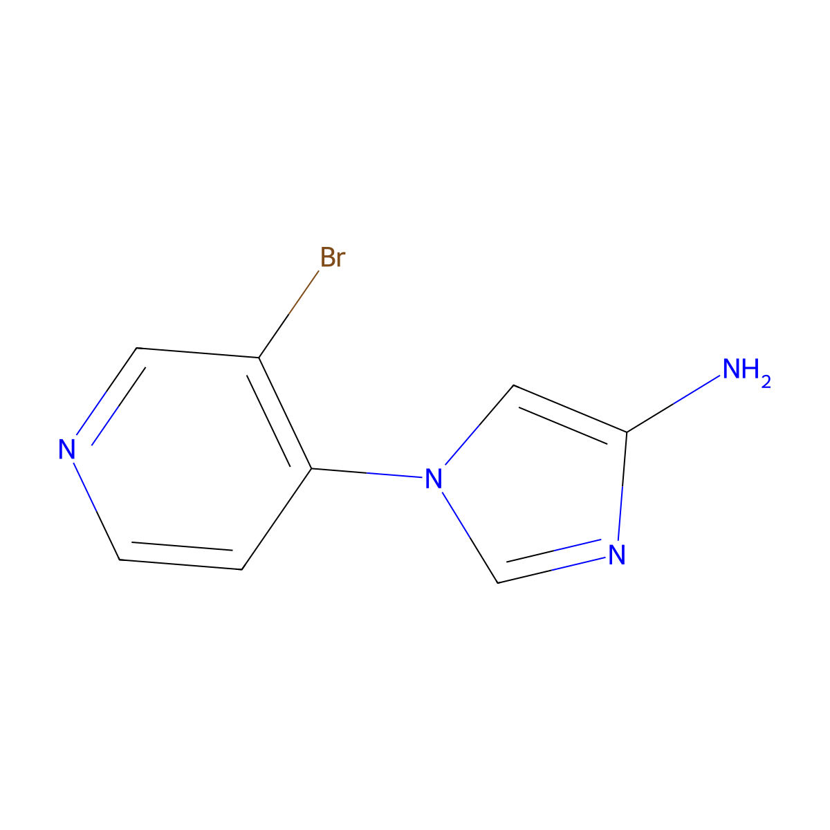 4-Amino-1-(3-bromo-4-pyridyl)imidazole molecular structure, CAS 1357580-54-1