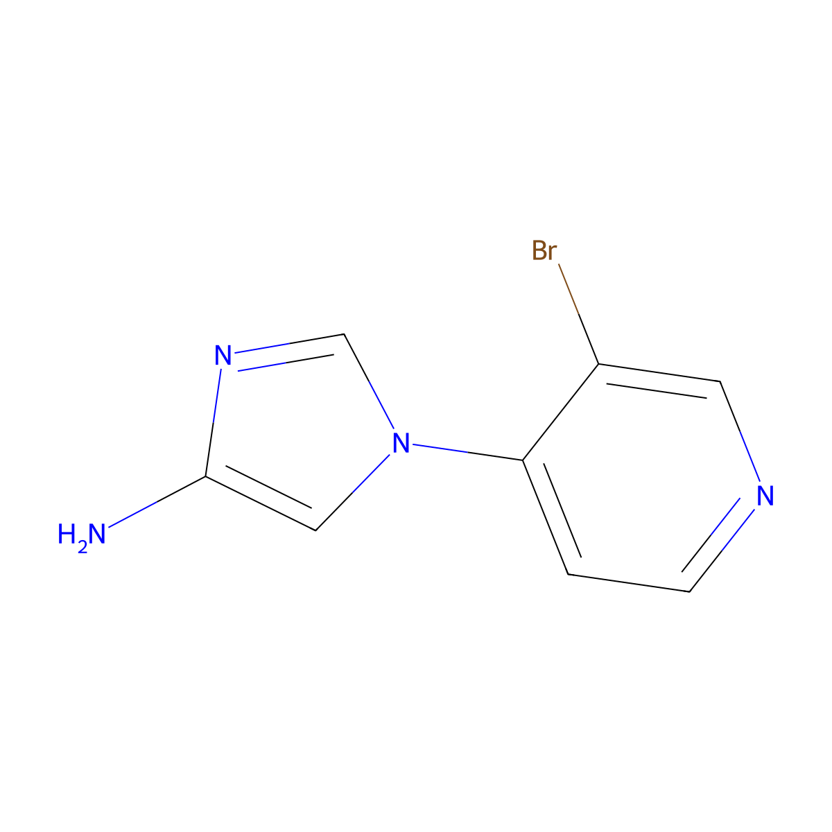 4-Amino-1-(3-bromo-4-pyridyl)imidazole molecular structure, CAS 1357580-54-1