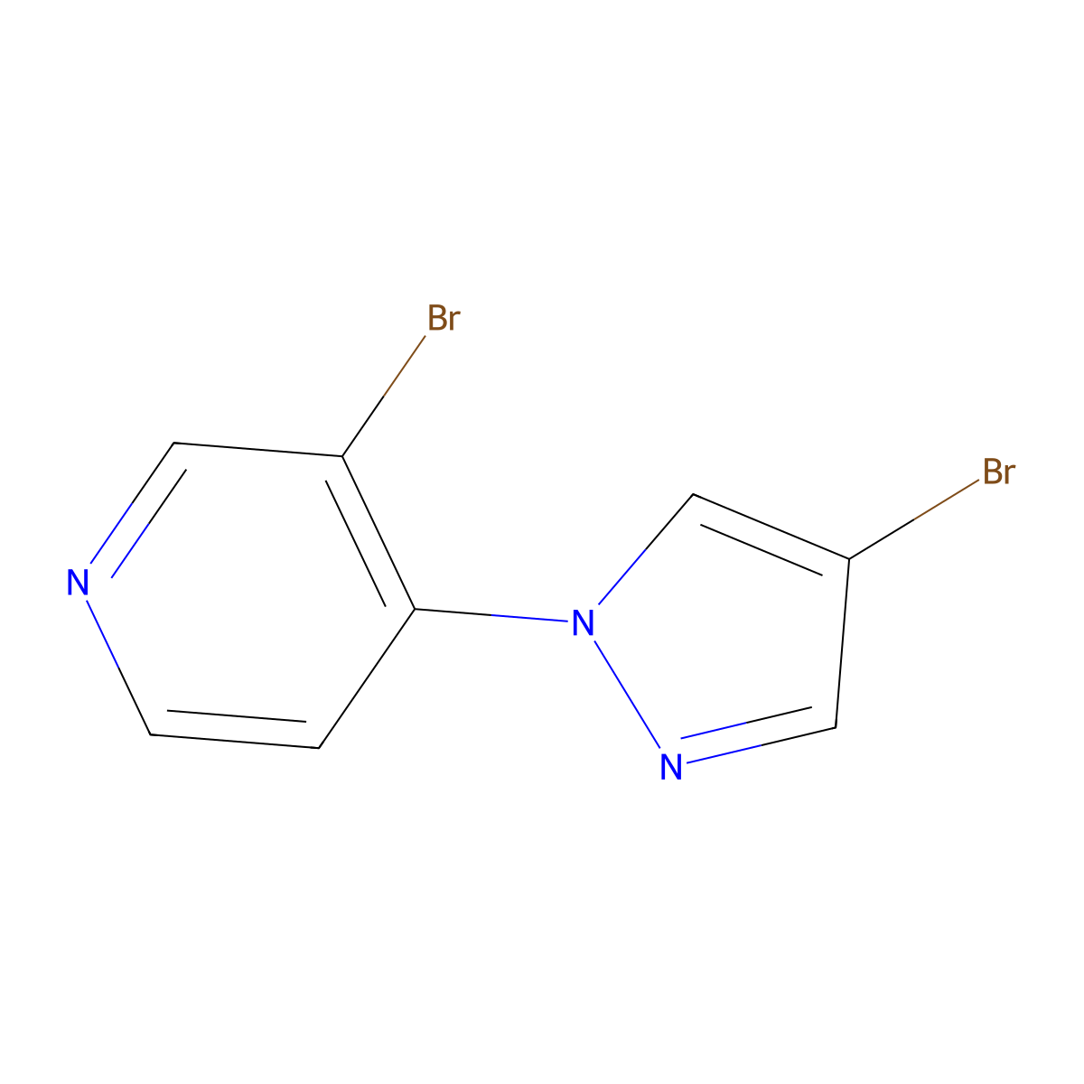 4-Bromo-1-(3-bromo-4-pyridyl)pyrazole molecular structure, CAS 1357580-56-3