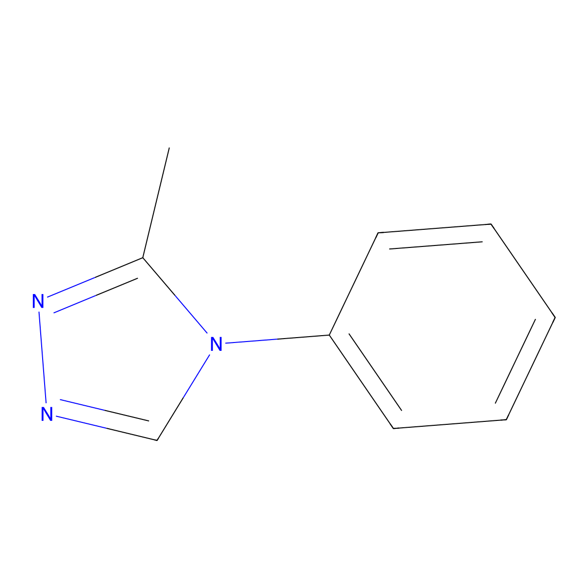 3-methyl-4-phenyl-4H-1,2,4-triazole molecular structure, CAS 13576-42-6