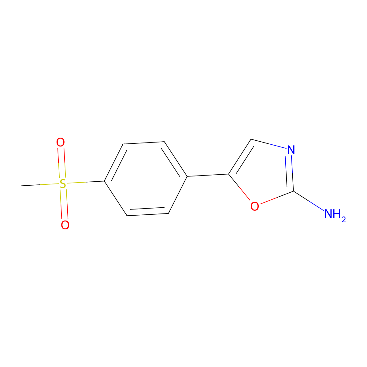 5-(4-(Methylsulfonyl)phenyl)oxazol-2-amine molecular structure, CAS 13576-53-9