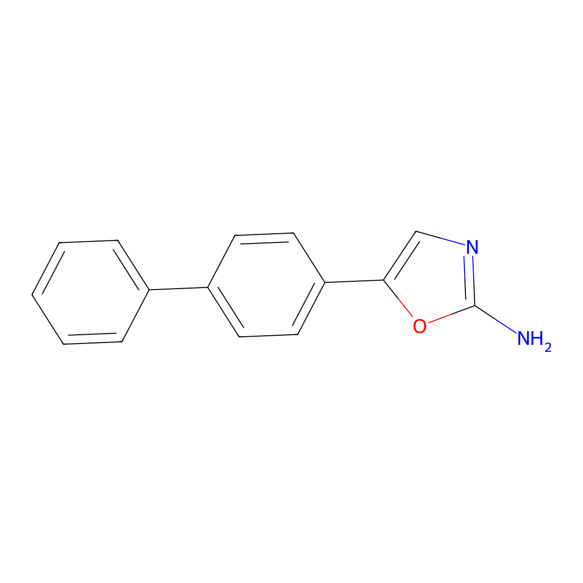 5-([1,1'-Biphenyl]-4-yl)oxazol-2-amine molecular structure, CAS 13576-54-0