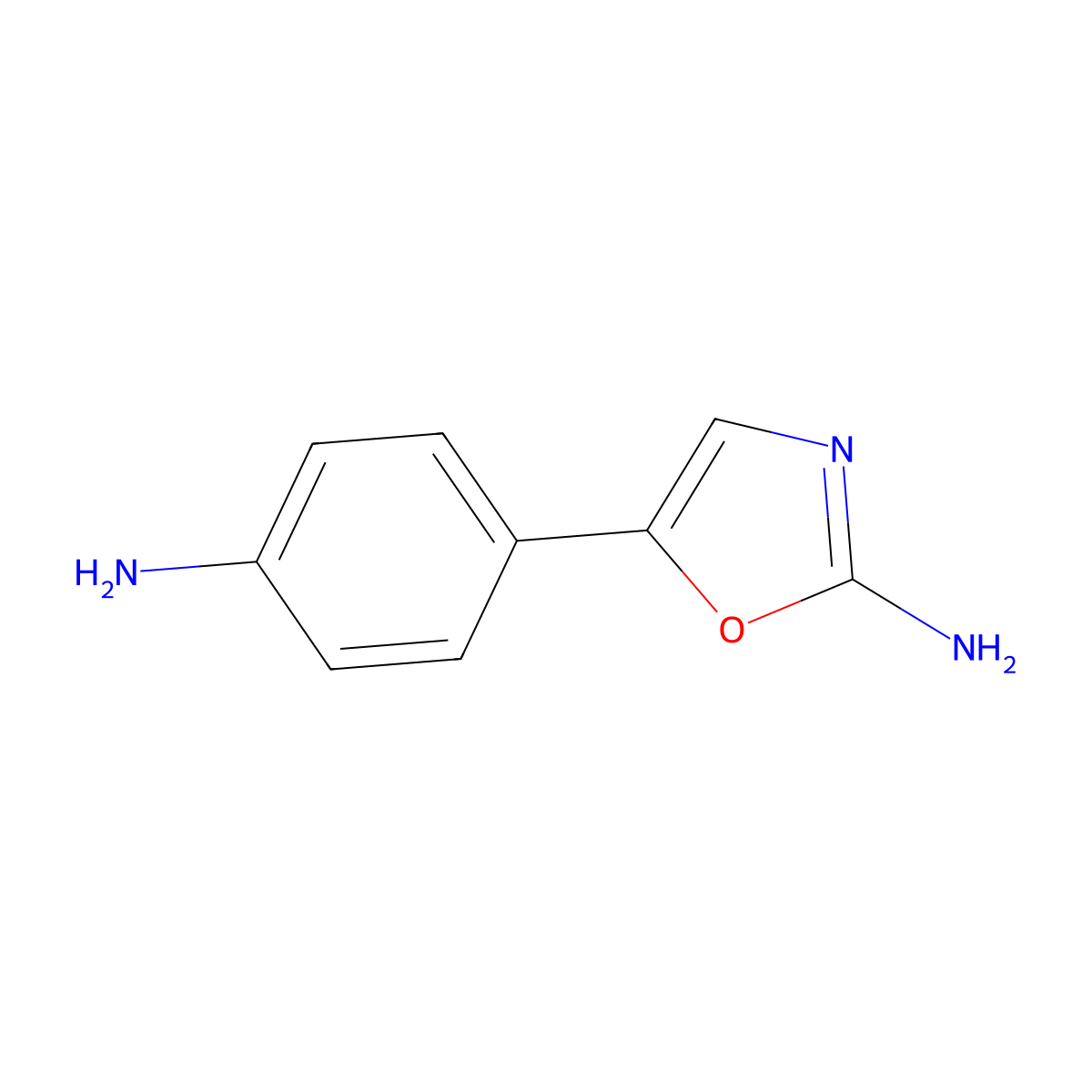 5-(4-Aminophenyl)oxazol-2-amine molecular structure, CAS 13576-58-4