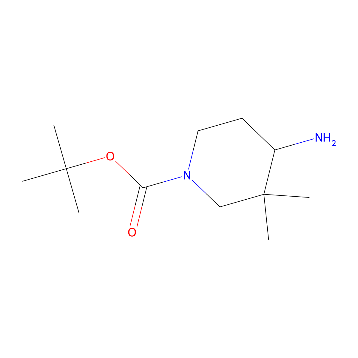 (R)-Tert-butyl 4-amino-3,3-dimethylpiperidine-1-carboxylate molecular structure, CAS 1357600-61-3