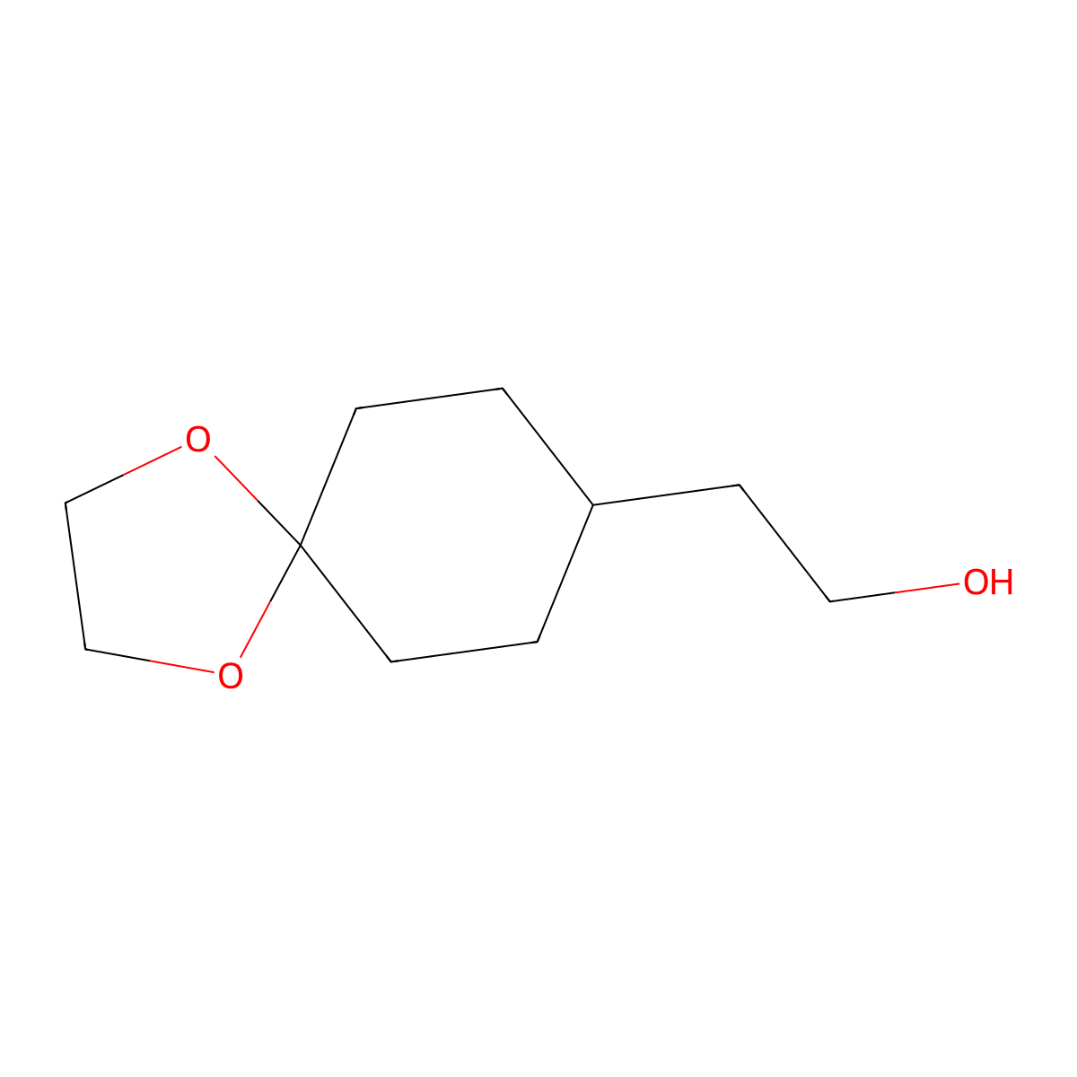 2-(1,4-Dioxaspiro(4.5)decan-8-yl)ethan-1-ol molecular structure, CAS 135761-76-1