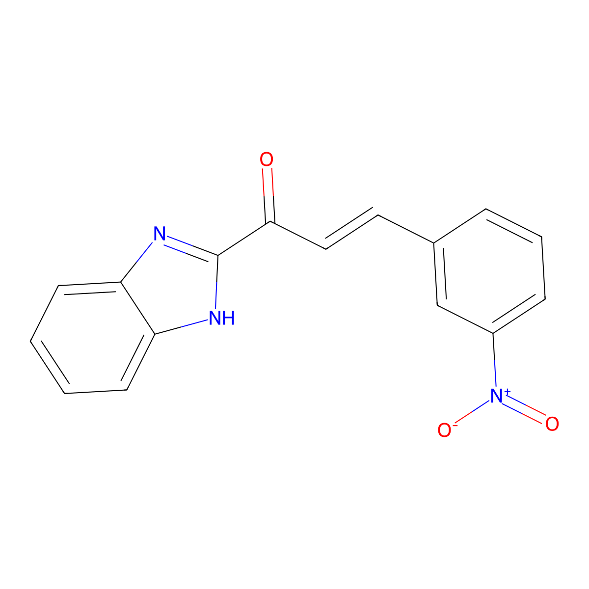 (E)-1-(1H-Benzo[d]imidazol-2-yl)-3-(3-nitrophenyl)prop-2-en-1-one molecular structure, CAS 1357615-72-5