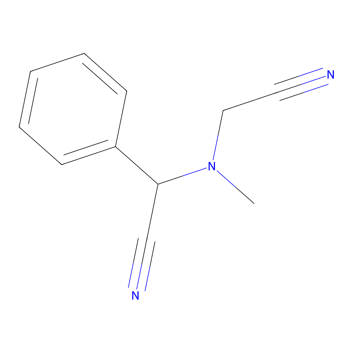 2-[(Cyanomethyl)(methyl)amino]-2-phenylacetonitrile molecular structure, CAS 135762-90-2