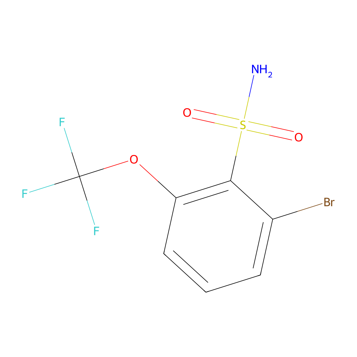 2-Bromo-6-(trifluoromethoxy)benzenesulfonamide molecular structure, CAS 1357624-33-9