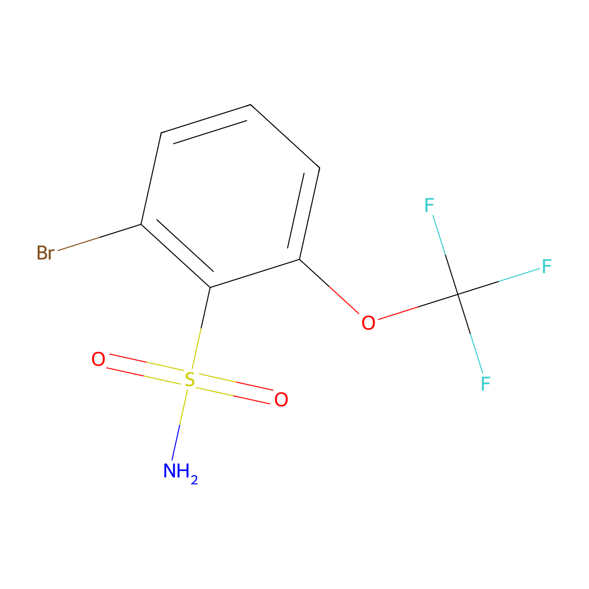 2-Bromo-6-(trifluoromethoxy)benzenesulfonamide molecular structure, CAS 1357624-33-9