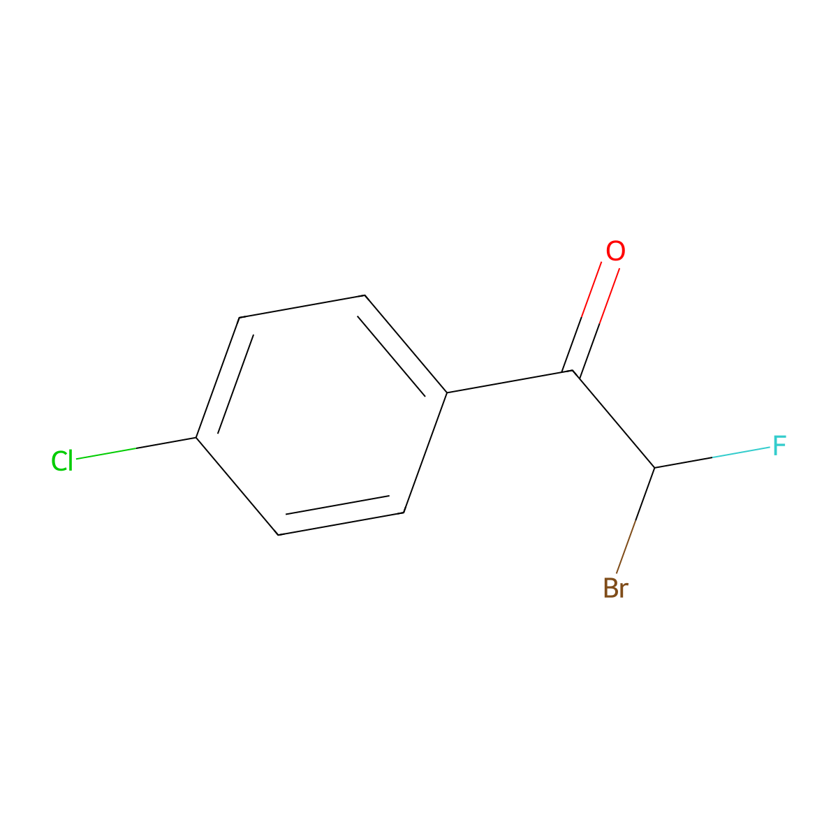 2-Bromo-1-(4-chlorophenyl)-2-fluoroethan-1-one molecular structure, CAS 1357624-45-3