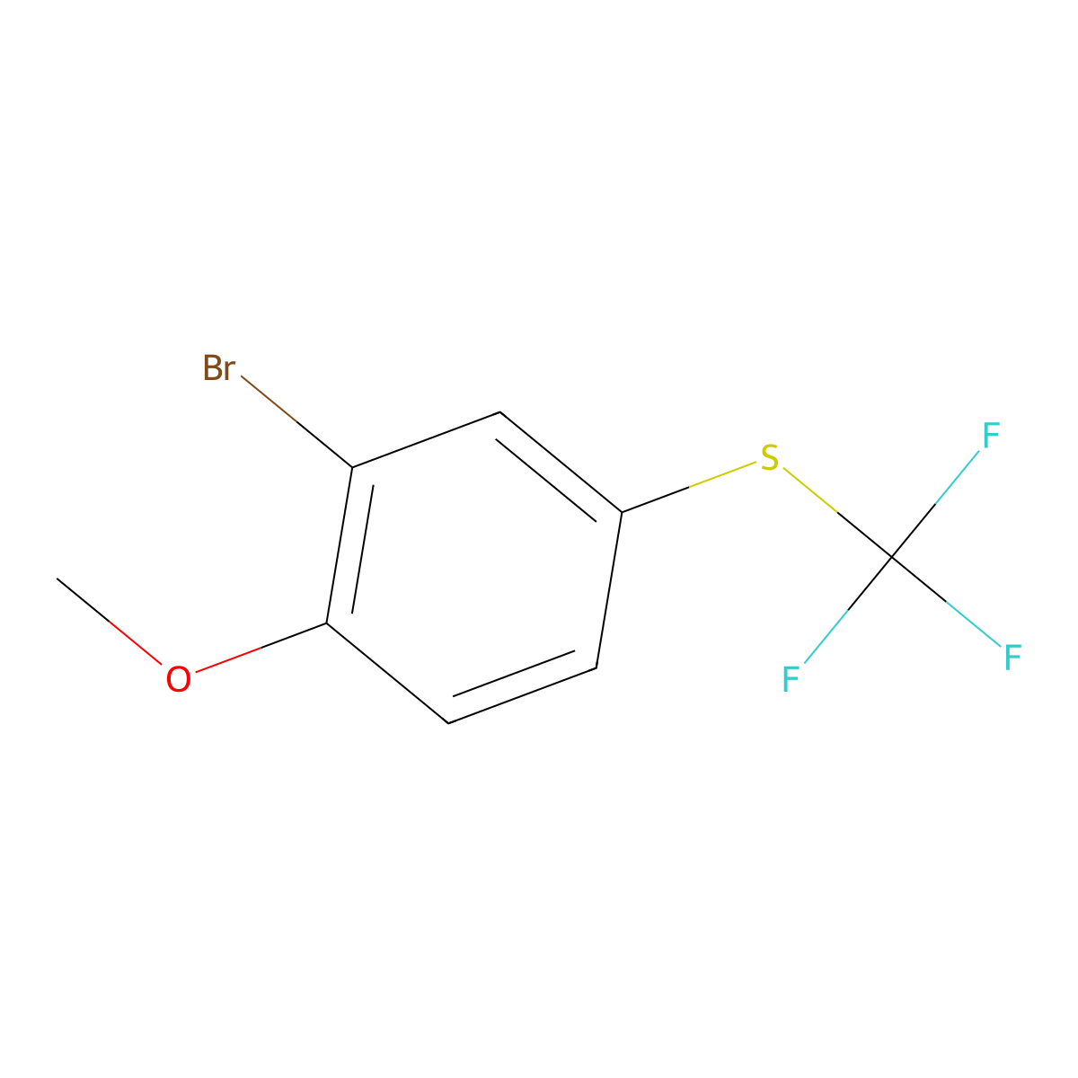 2-Bromo-4-(trifluoromethylthio)anisole molecular structure, CAS 1357624-52-2