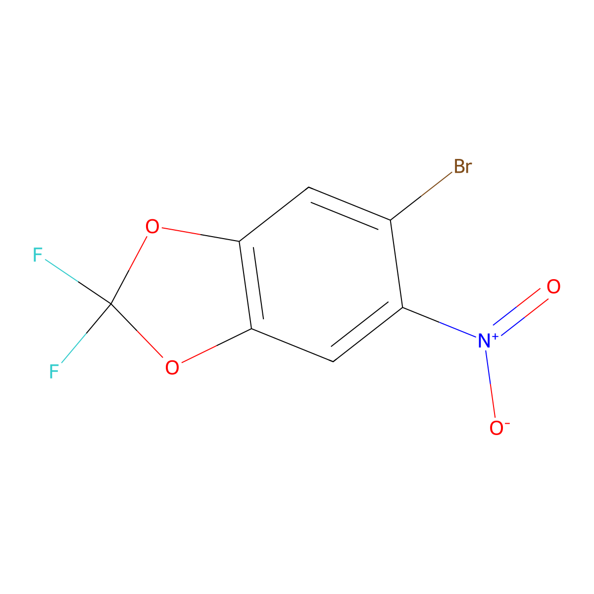 5-Bromo-2,2-difluoro-6-nitro-1,3-benzodioxole molecular structure, CAS 1357625-68-3