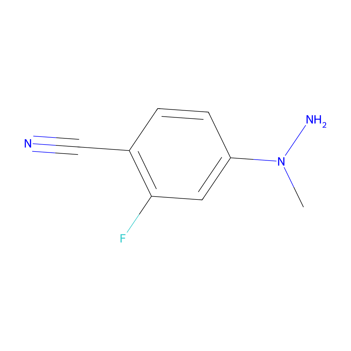 2-Fluoro-4-(1-methylhydrazin-1-yl)benzonitrile molecular structure, CAS 1357626-46-0