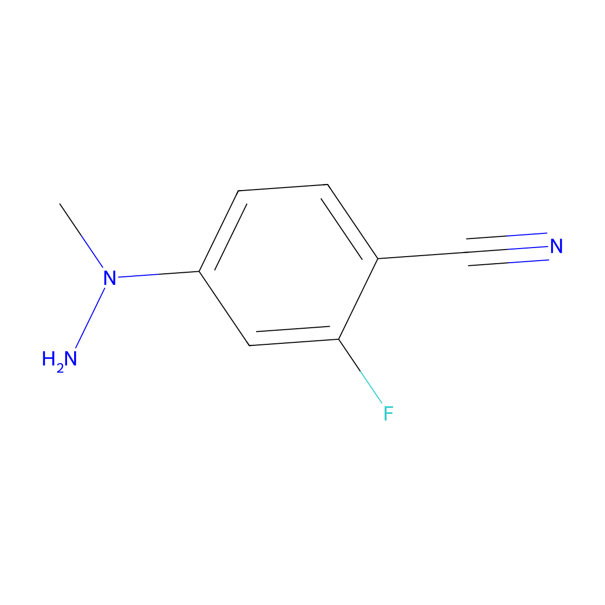 2-Fluoro-4-(1-methylhydrazin-1-yl)benzonitrile molecular structure, CAS 1357626-46-0