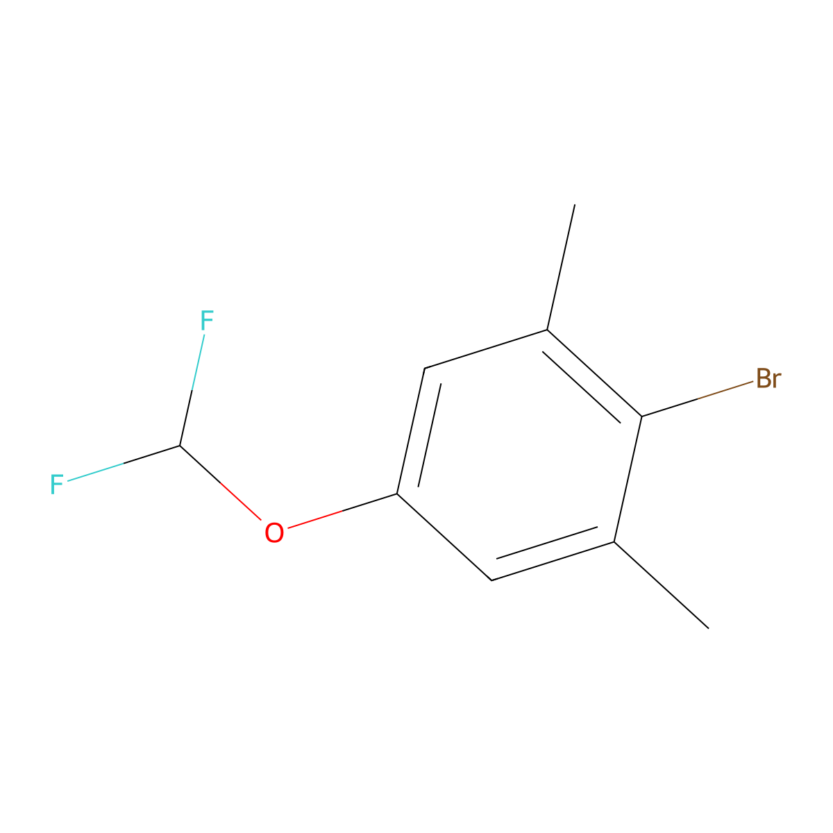 2-Bromo-5-(difluoromethoxy)-1,3-dimethylbenzene molecular structure, CAS 1357627-27-0