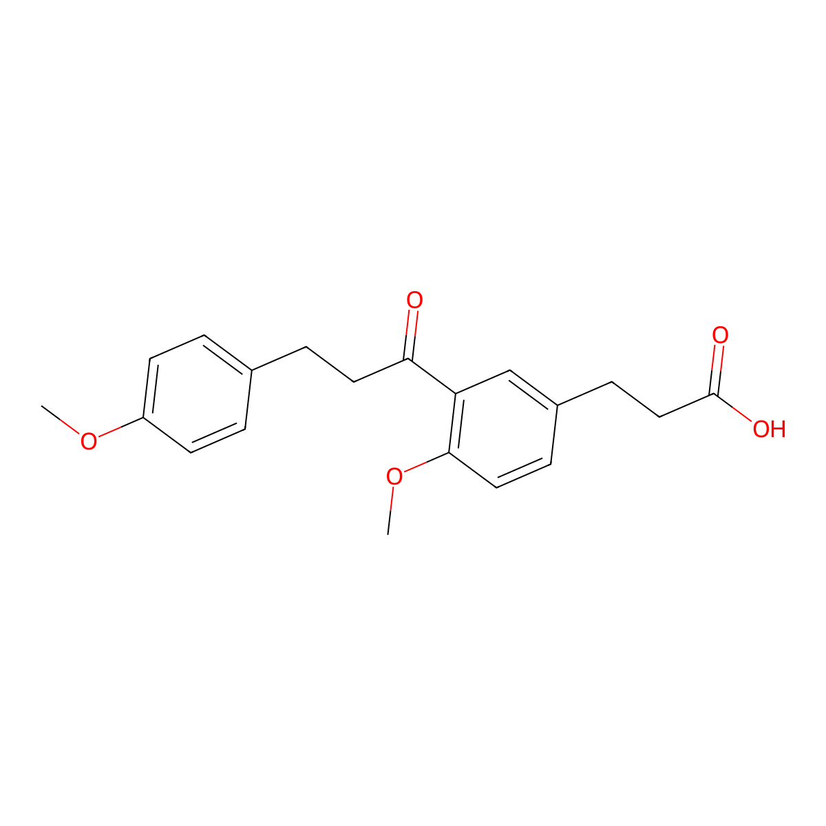 3-[4-Methoxy-3-[3-(4-methoxyphenyl)propanoyl]phenyl]propanoic acid molecular structure, CAS 13577-08-7