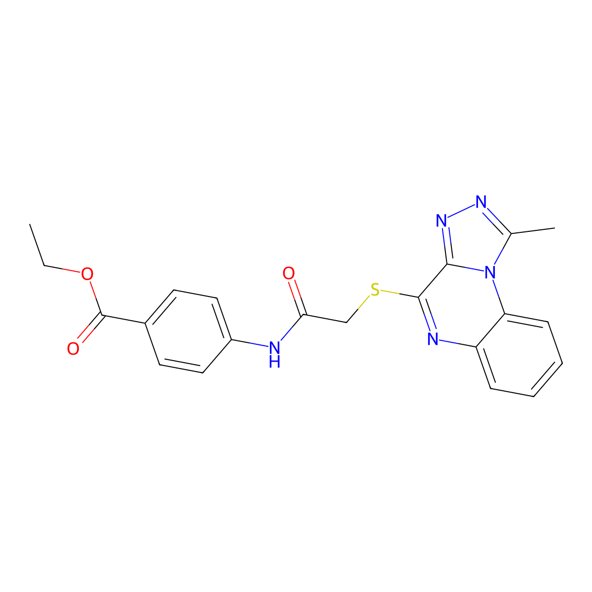 Ethyl 4-[2-({1-methyl-[1,2,4]triazolo[4,3-a]quinoxalin-4-yl}sulfanyl)acetamido]benzoate molecular structure, CAS 1357703-16-2