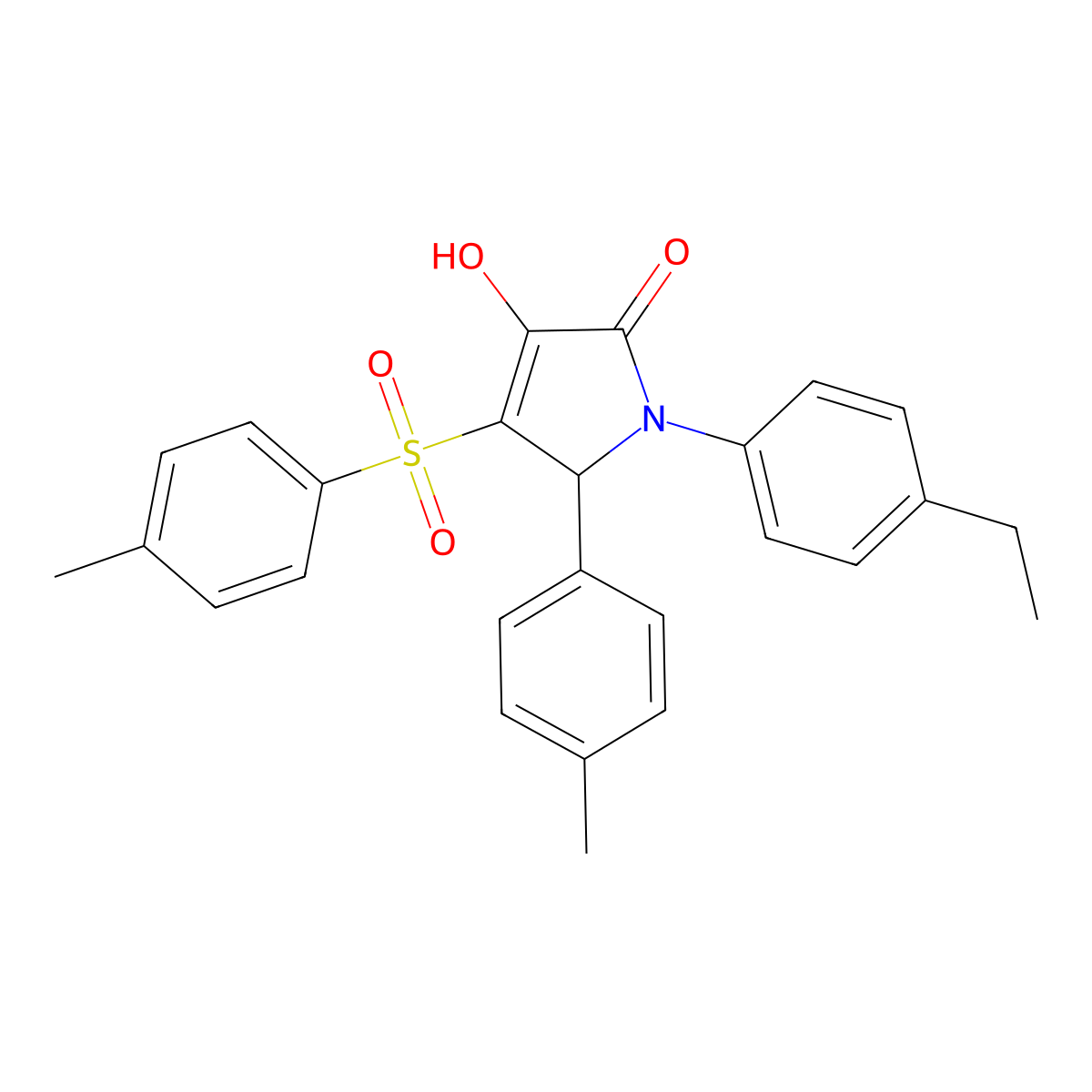 1-(4-ethylphenyl)-3-hydroxy-5-(p-tolyl)-4-tosyl-1H-pyrrol-2(5H)-one molecular structure, CAS 1357711-40-0