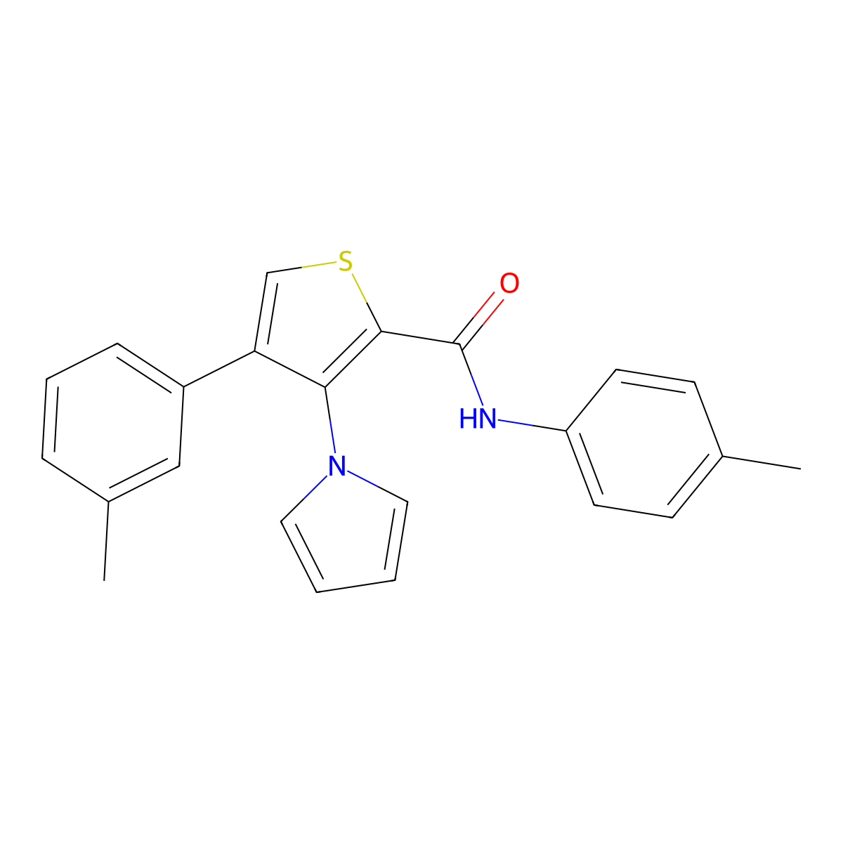 4-(3-methylphenyl)-N-(4-methylphenyl)-3-(1H-pyrrol-1-yl)thiophene-2-carboxamide molecular structure, CAS 1357712-22-1