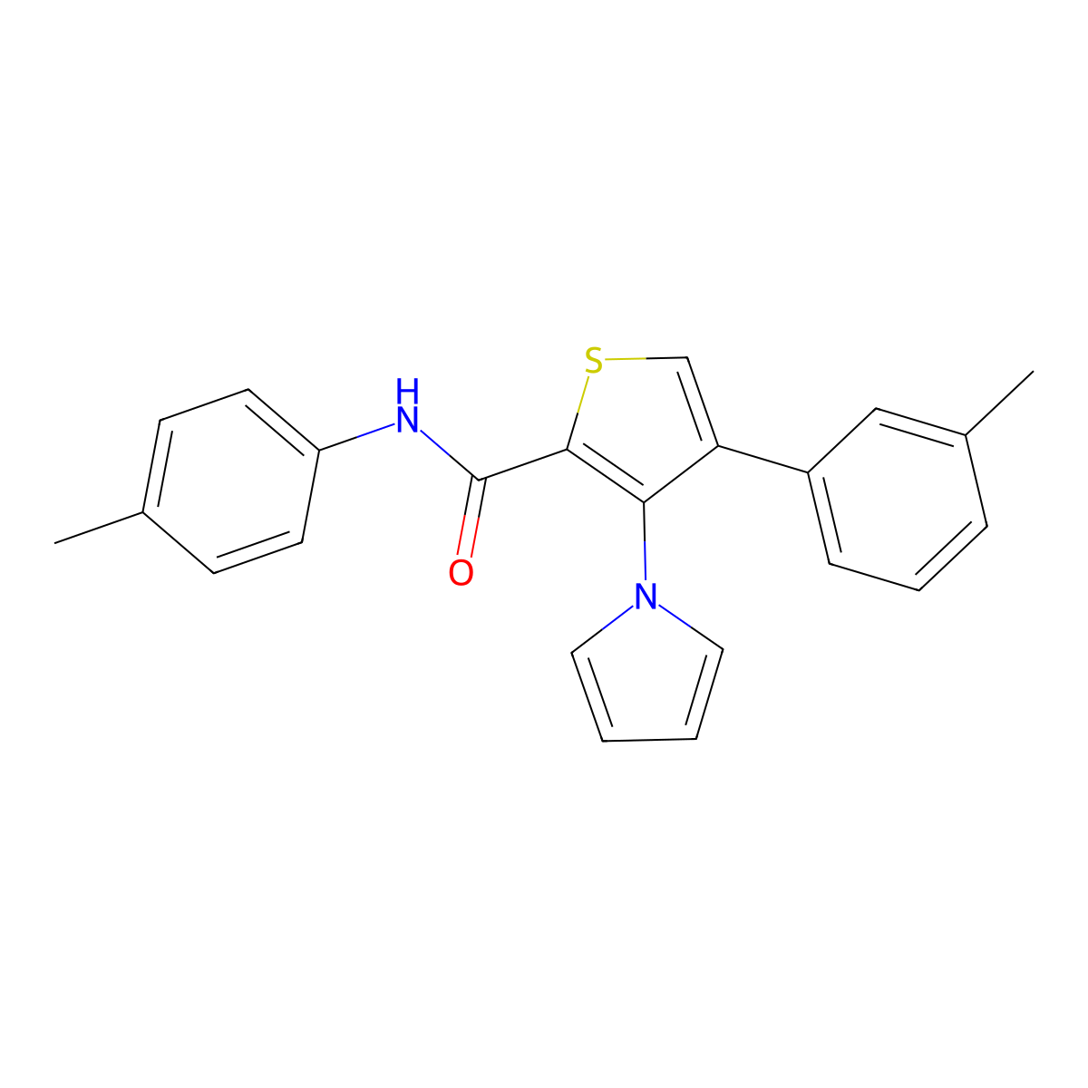 4-(3-methylphenyl)-N-(4-methylphenyl)-3-(1H-pyrrol-1-yl)thiophene-2-carboxamide molecular structure, CAS 1357712-22-1