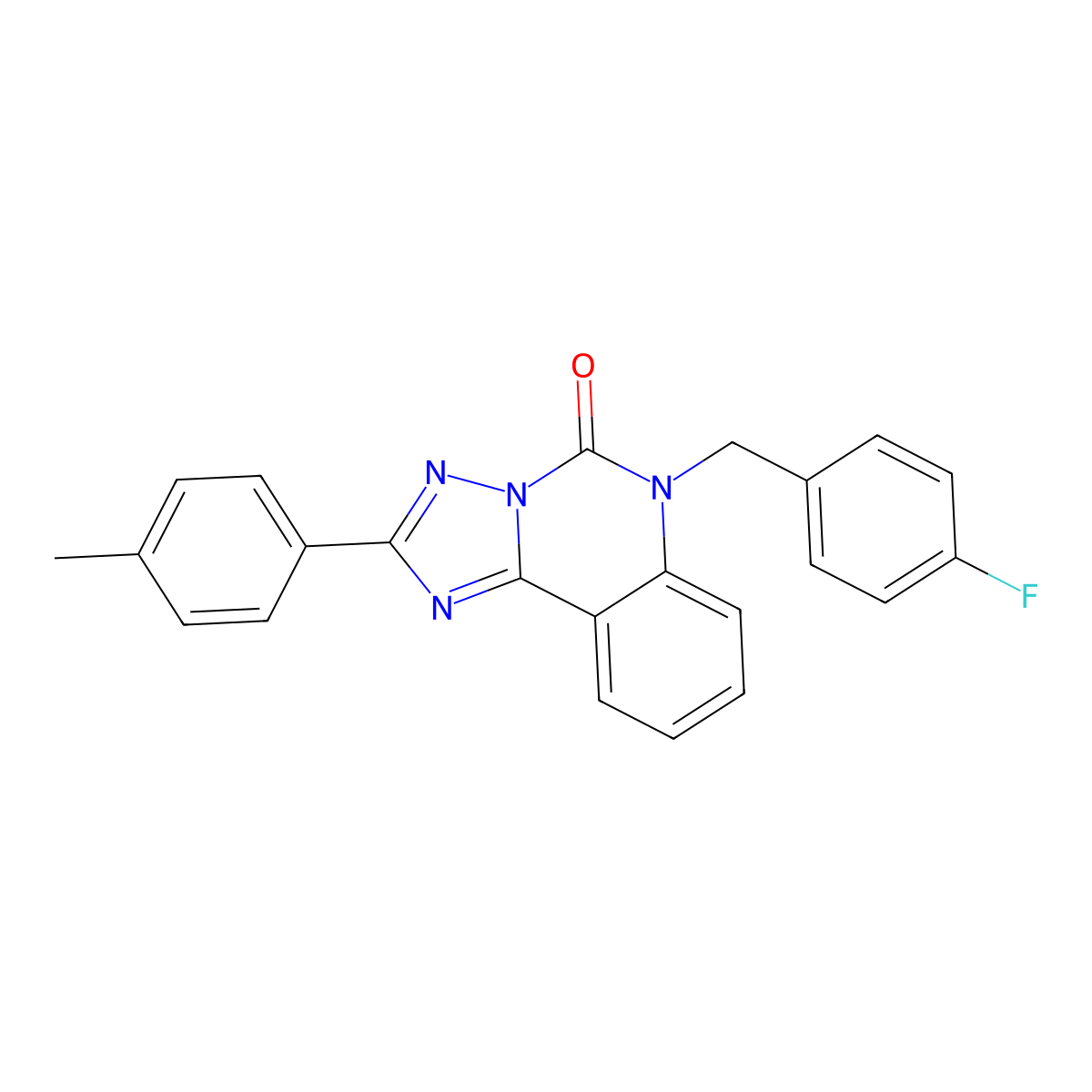6-(4-fluorobenzyl)-2-(p-tolyl)-[1,2,4]triazolo[1,5-c]quinazolin-5(6H)-one molecular structure, CAS 1357719-59-5